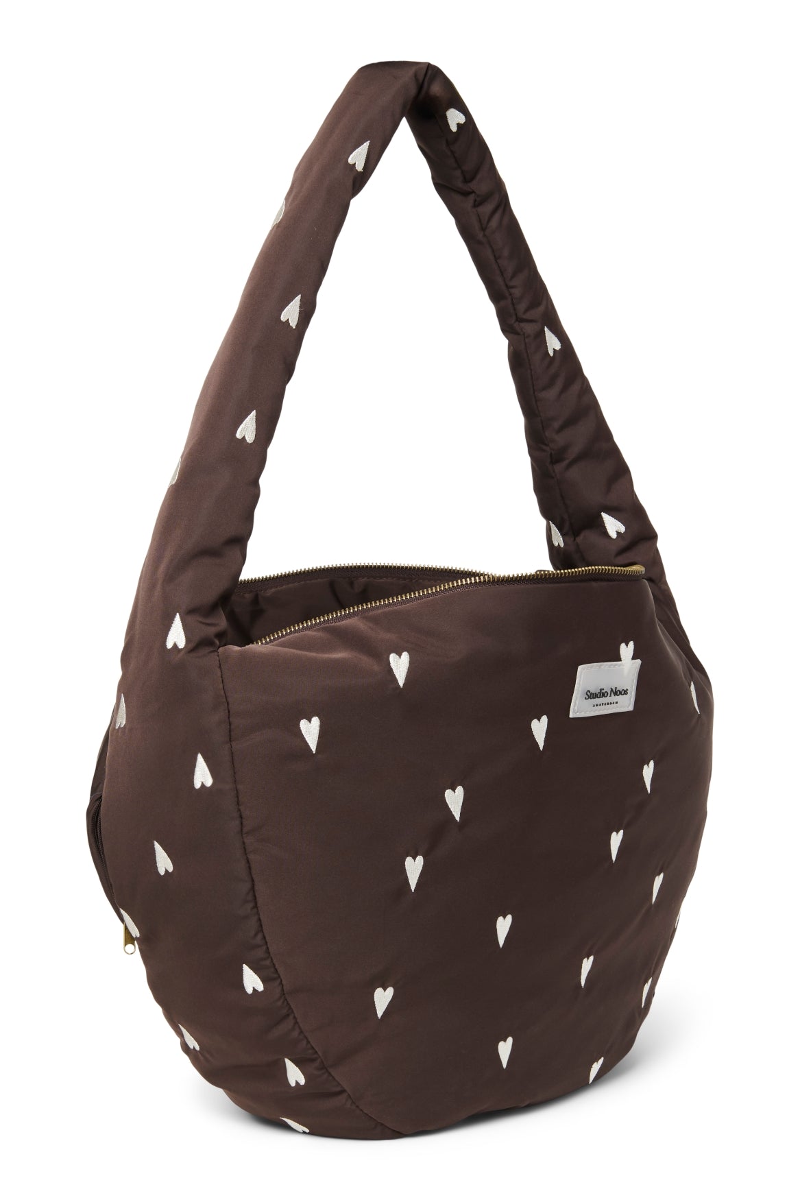 Studio Noos Puffy Umhängetasche Brown Hearts