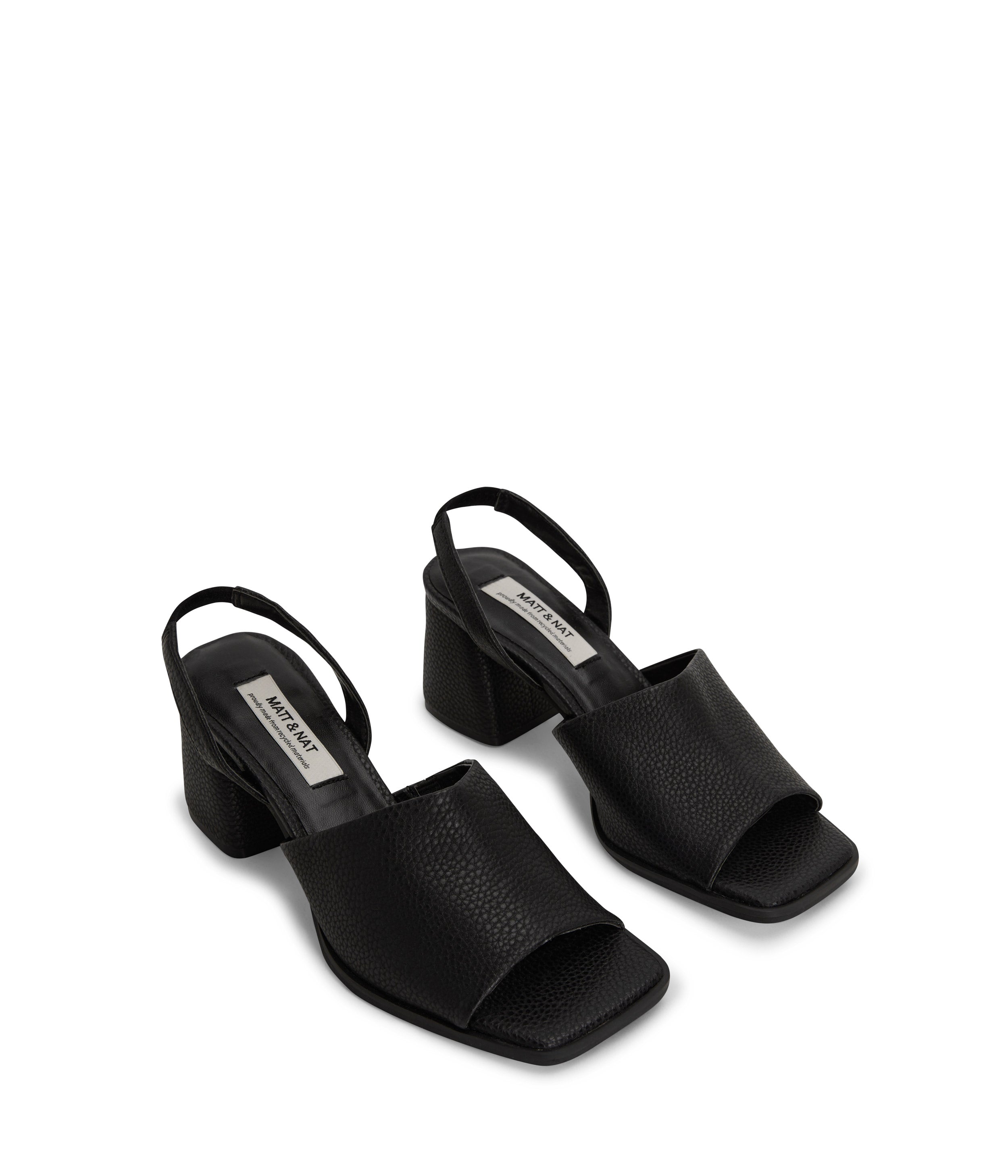 Matt & Nat Plume Sandalen Schwarz Blockabsatz vegan