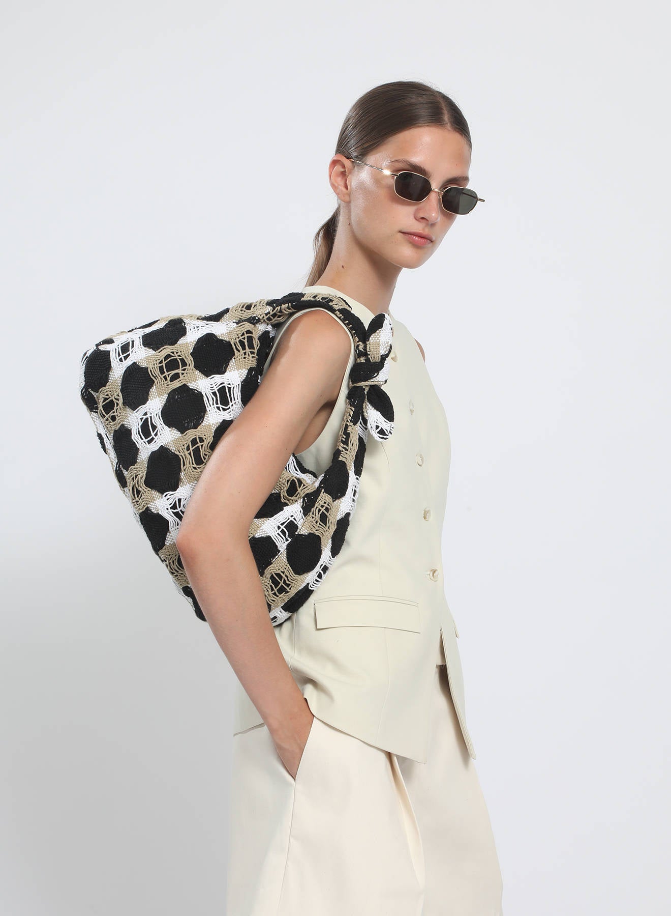Maria la Rosa Nebula Bound Tasche Khaki Baumwolle