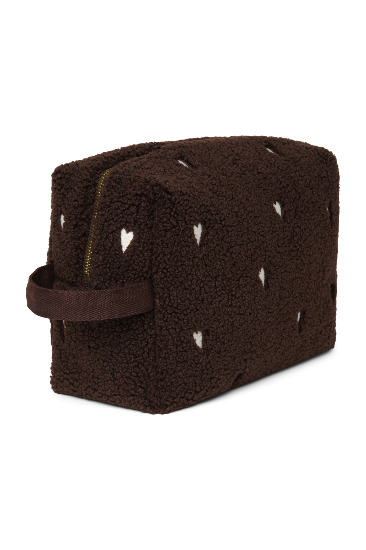 Studio Noos Teddy Kulturbeutel Chocolate Hearts Braun
