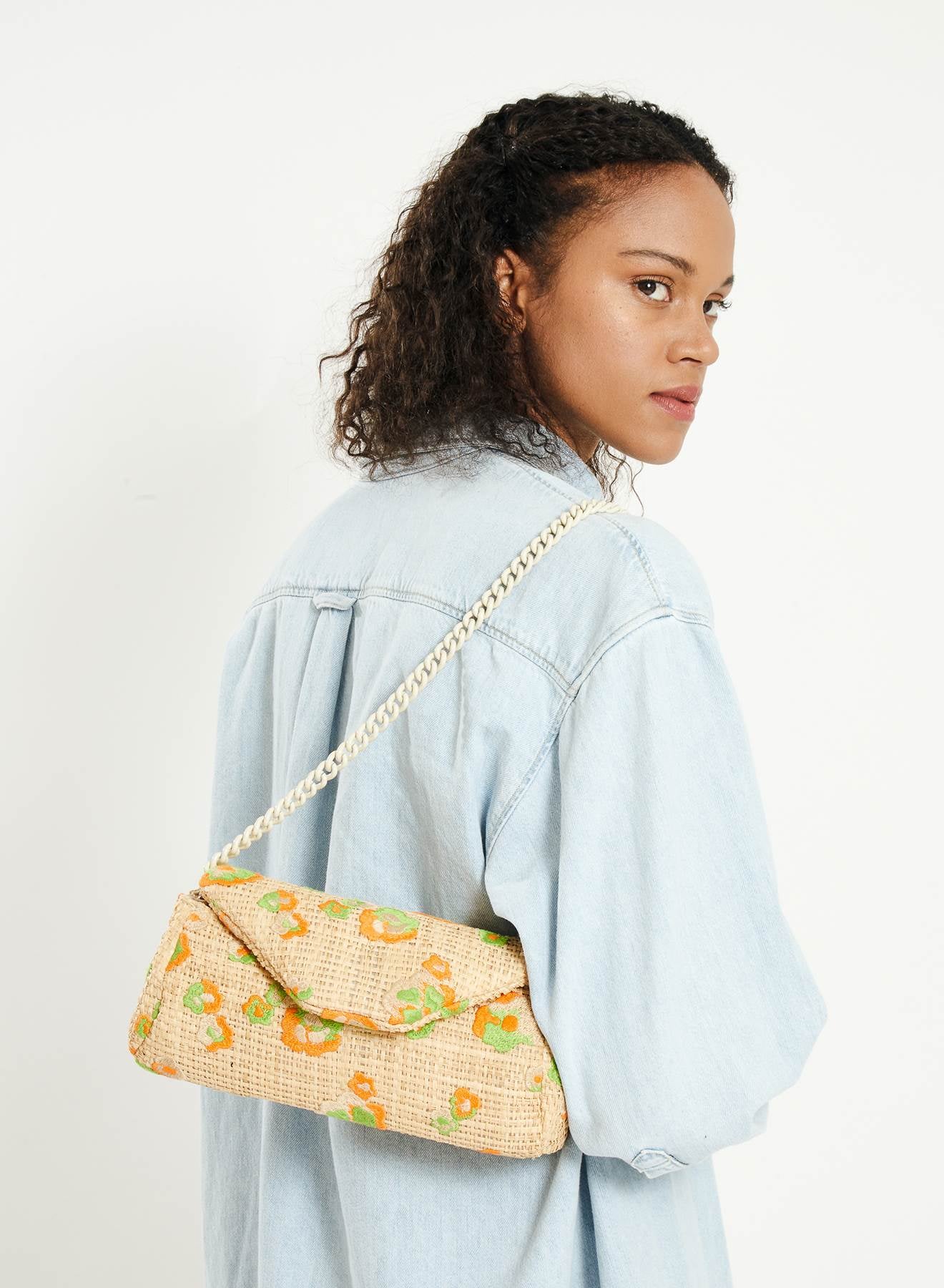 Maria la Rosa Albatros Peonia Tasche Orange Bast