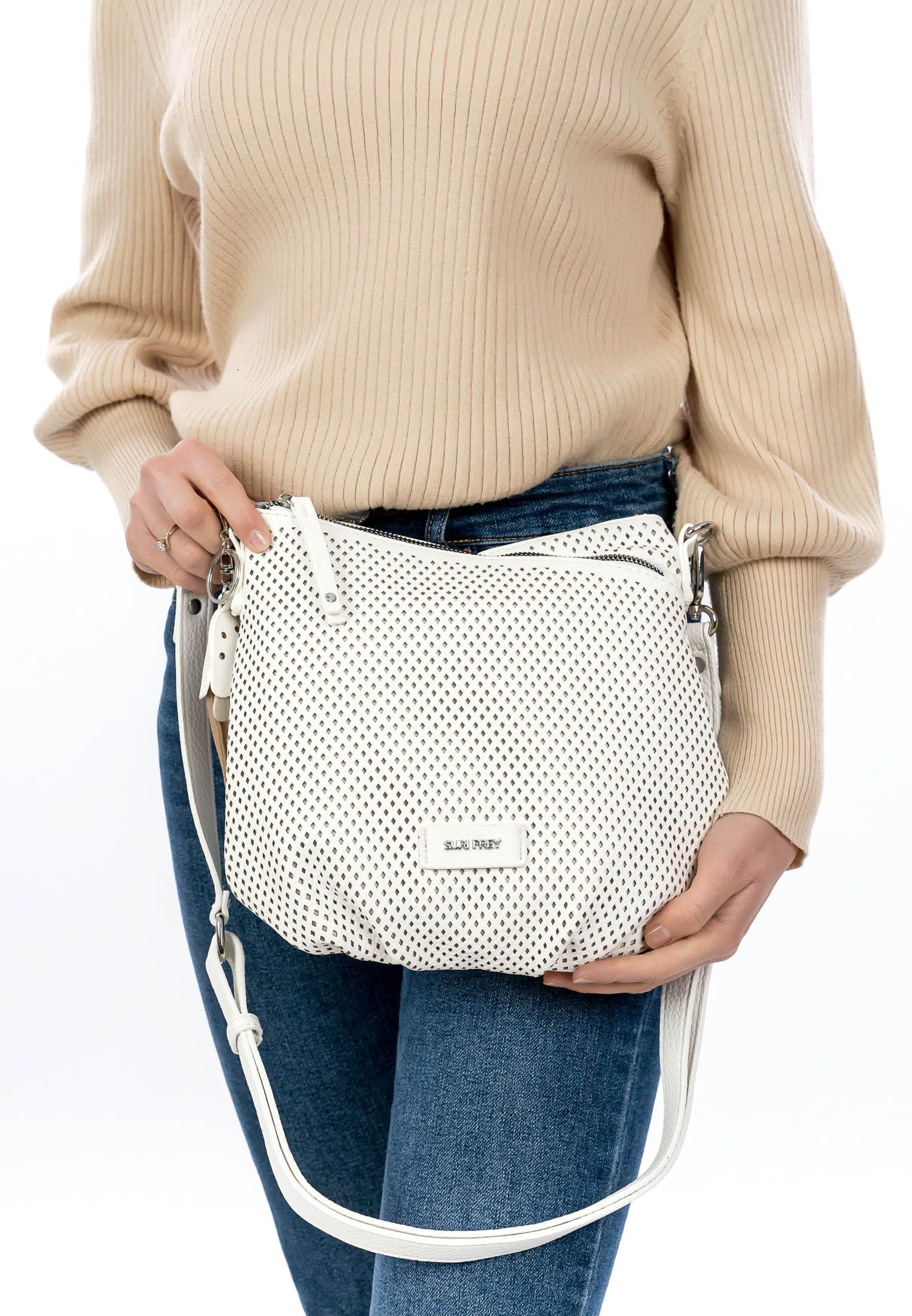SURI FREY Cilly Crossover Bag Umhängetasche Weiß 2 Fächer