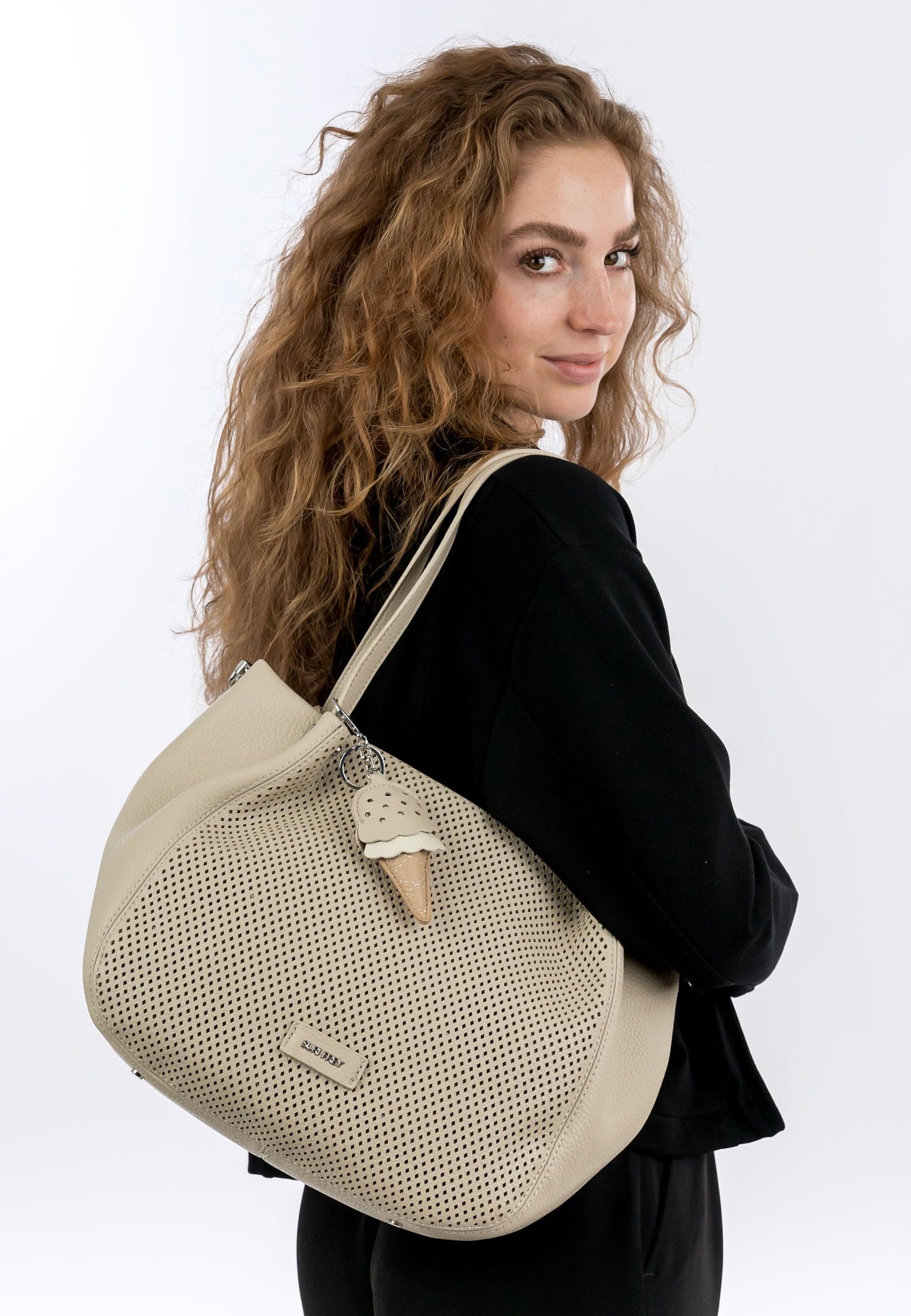 SURI FREY Cilly Shopper Handtasche Beige groß