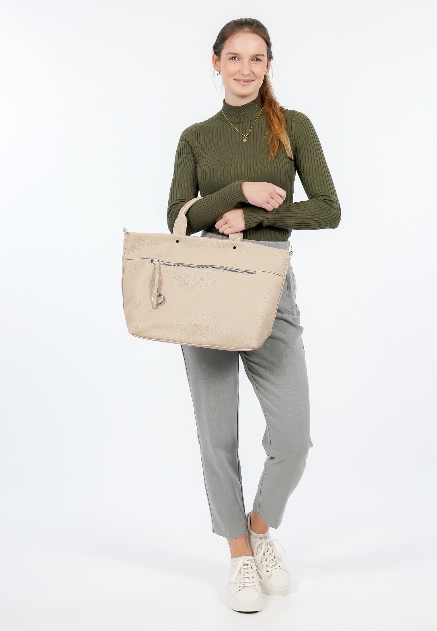 SURI FREY Debby Shopper Sand genarbt