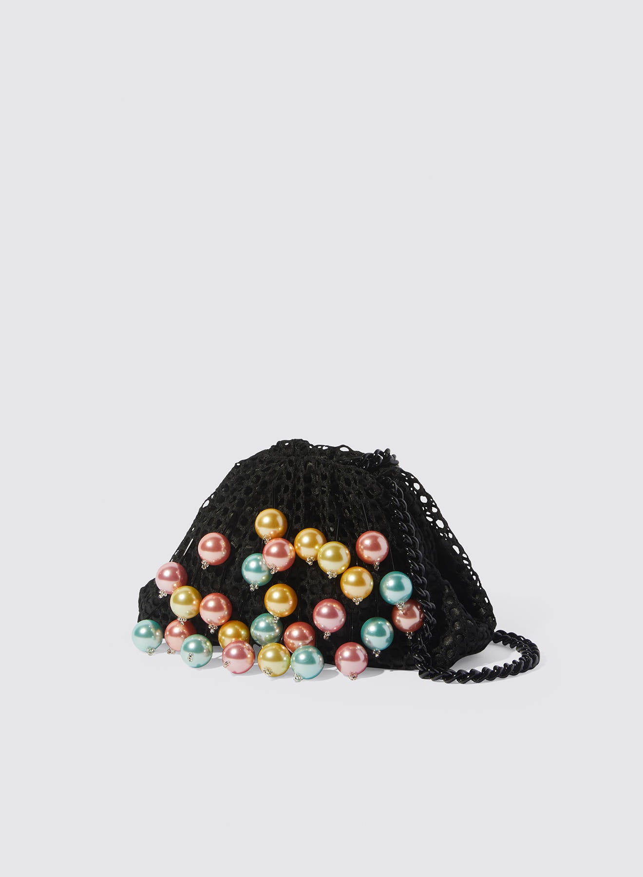 Maria la Rosa Volée Mini Bag Clutch Schwarz Perlen