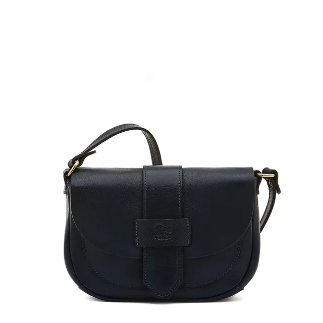 Il Bisonte Fausta Small Umhaengetasche Blau Vollleder