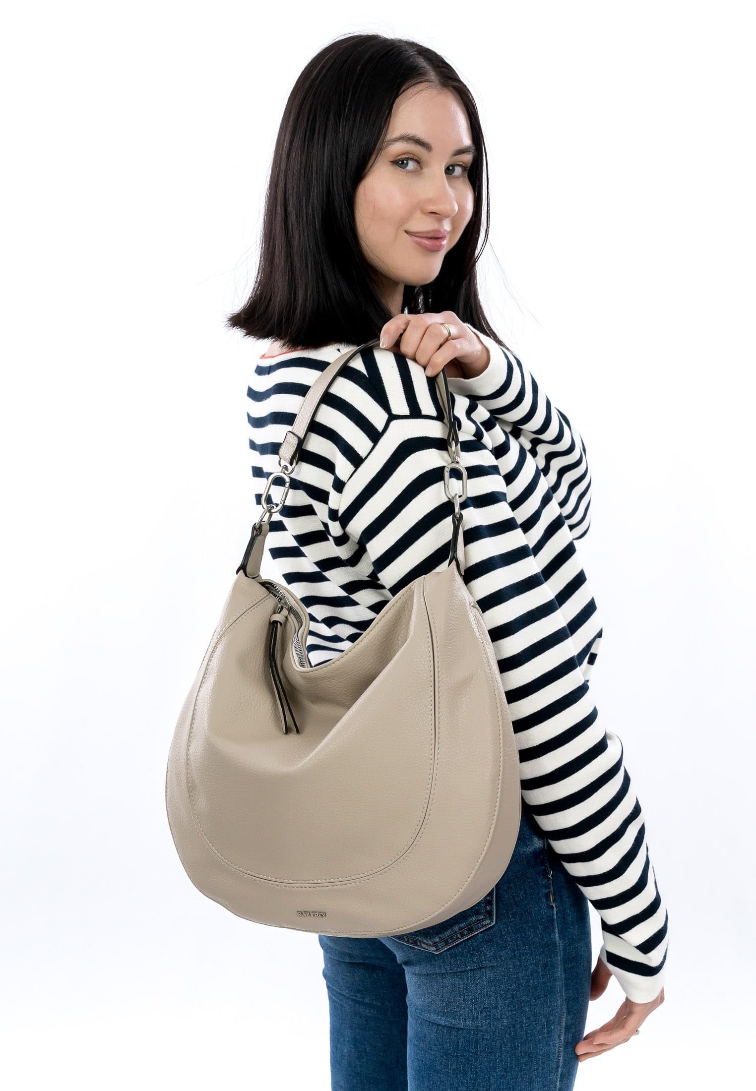 SURI FREY Kimberly Schultertasche Beige groß