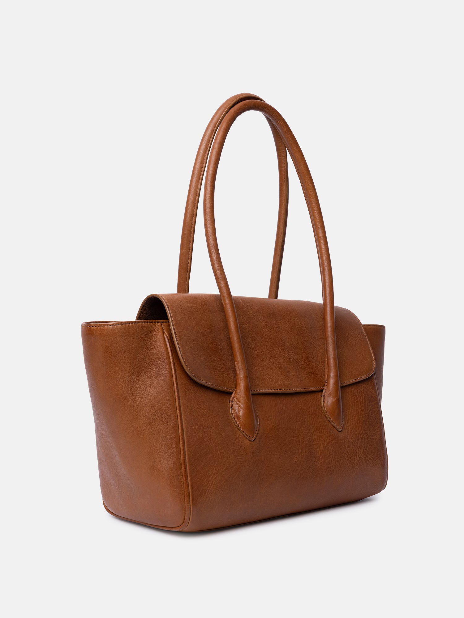 RE:DESIGNED Sisu Big Handtasche Tan Vollleder