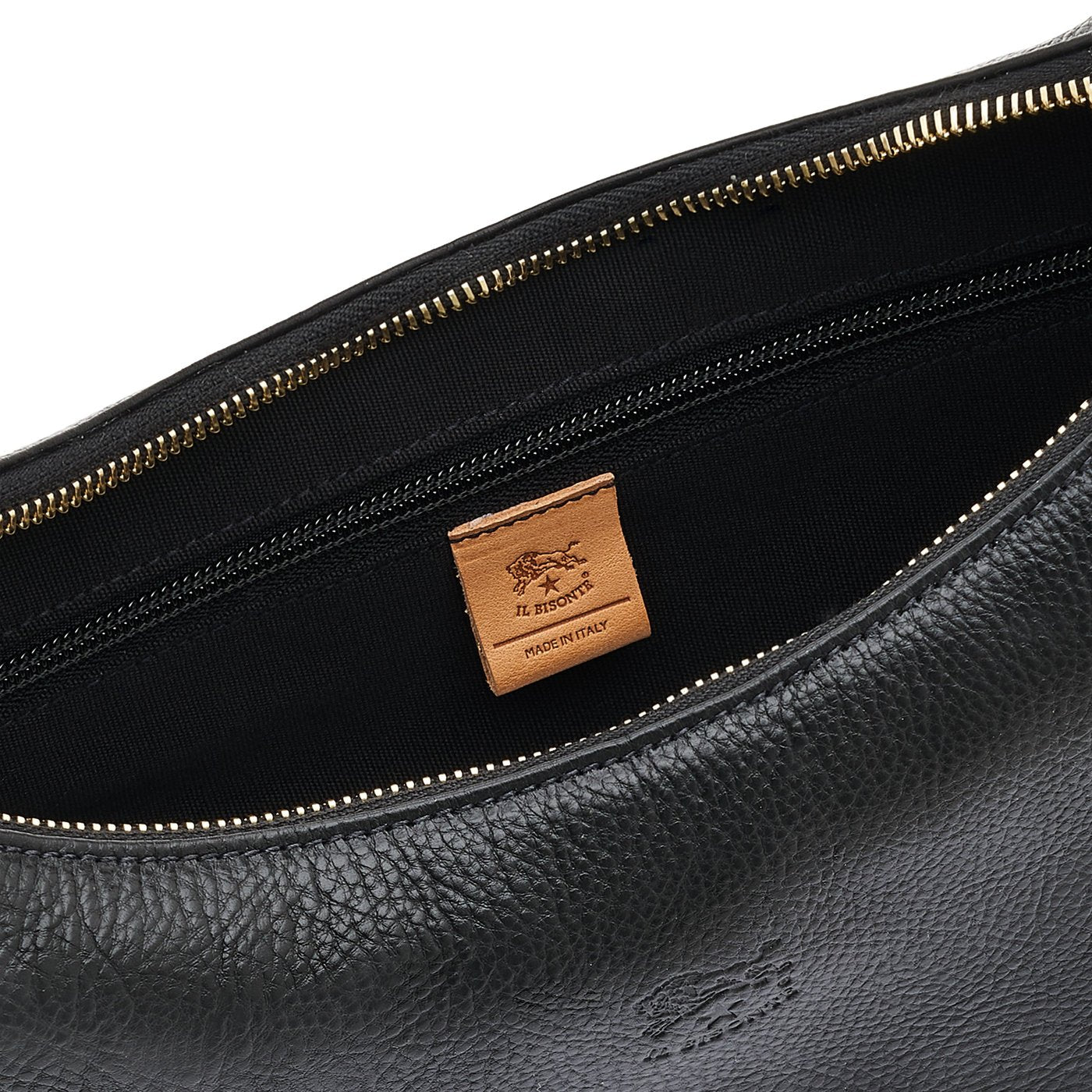 Il Bisonte Belcanto Schultertasche Schwarz Rindsleder