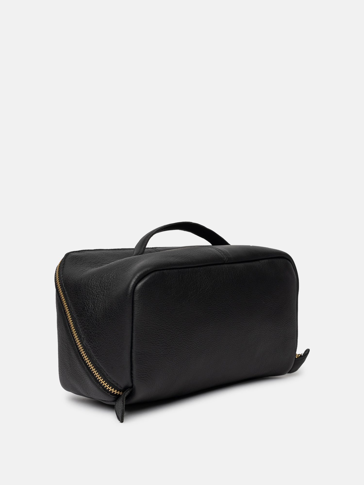 RE:DESIGNED Halima Small Kulturtasche Schwarz Gold Vollleder
