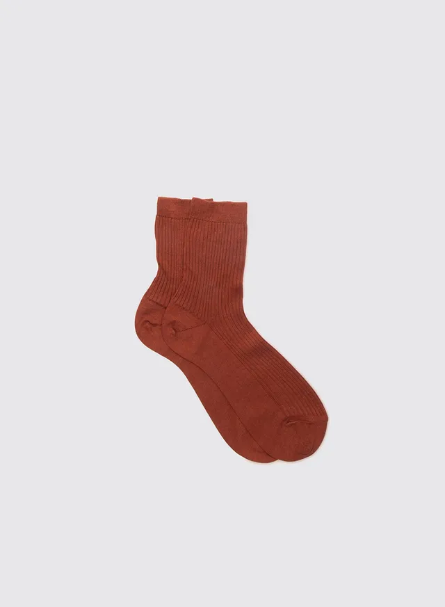 Maria la Rosa English Socken Rust Cashmere-Seide