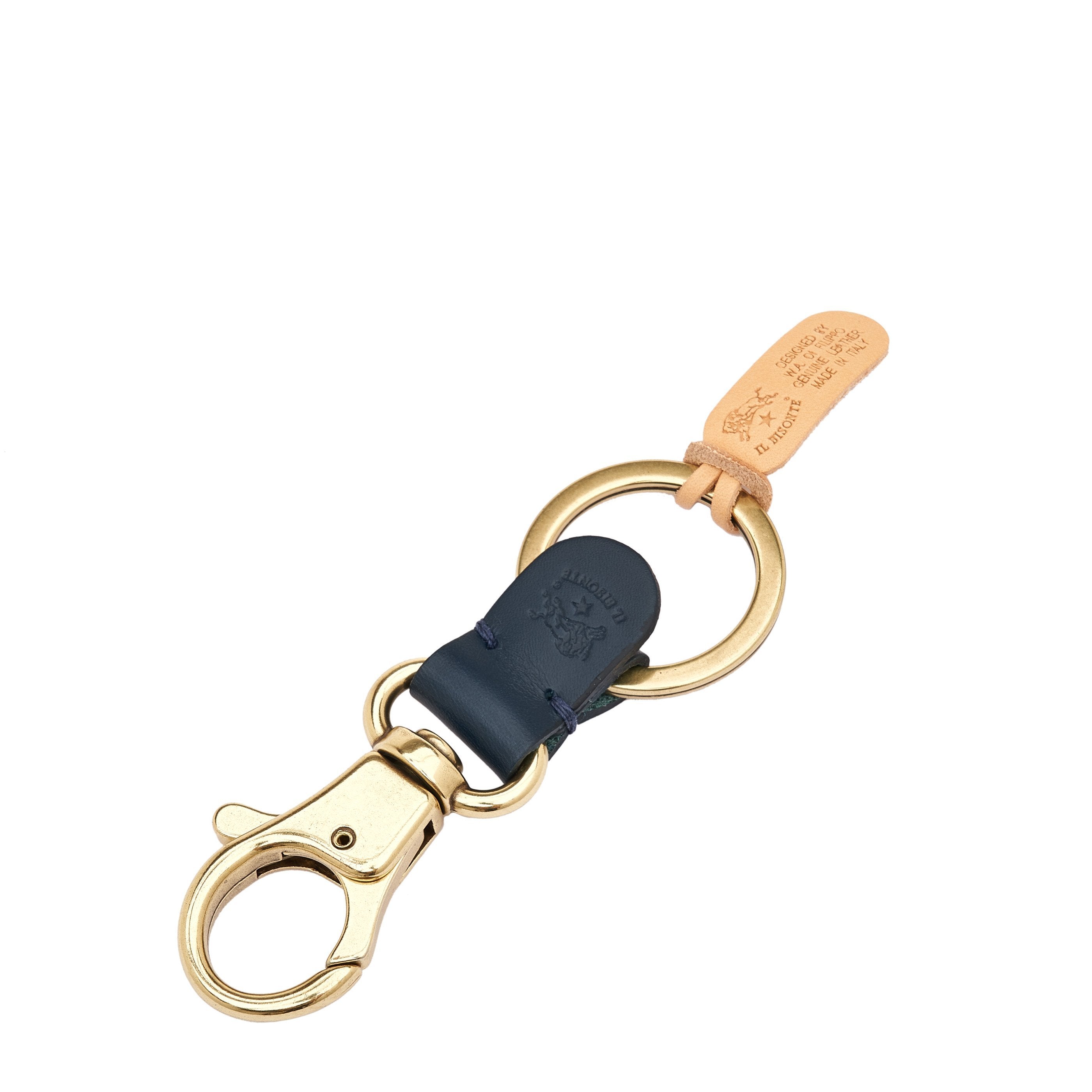 Il Bisonte Schlüsselanhänger Blau Vollleder