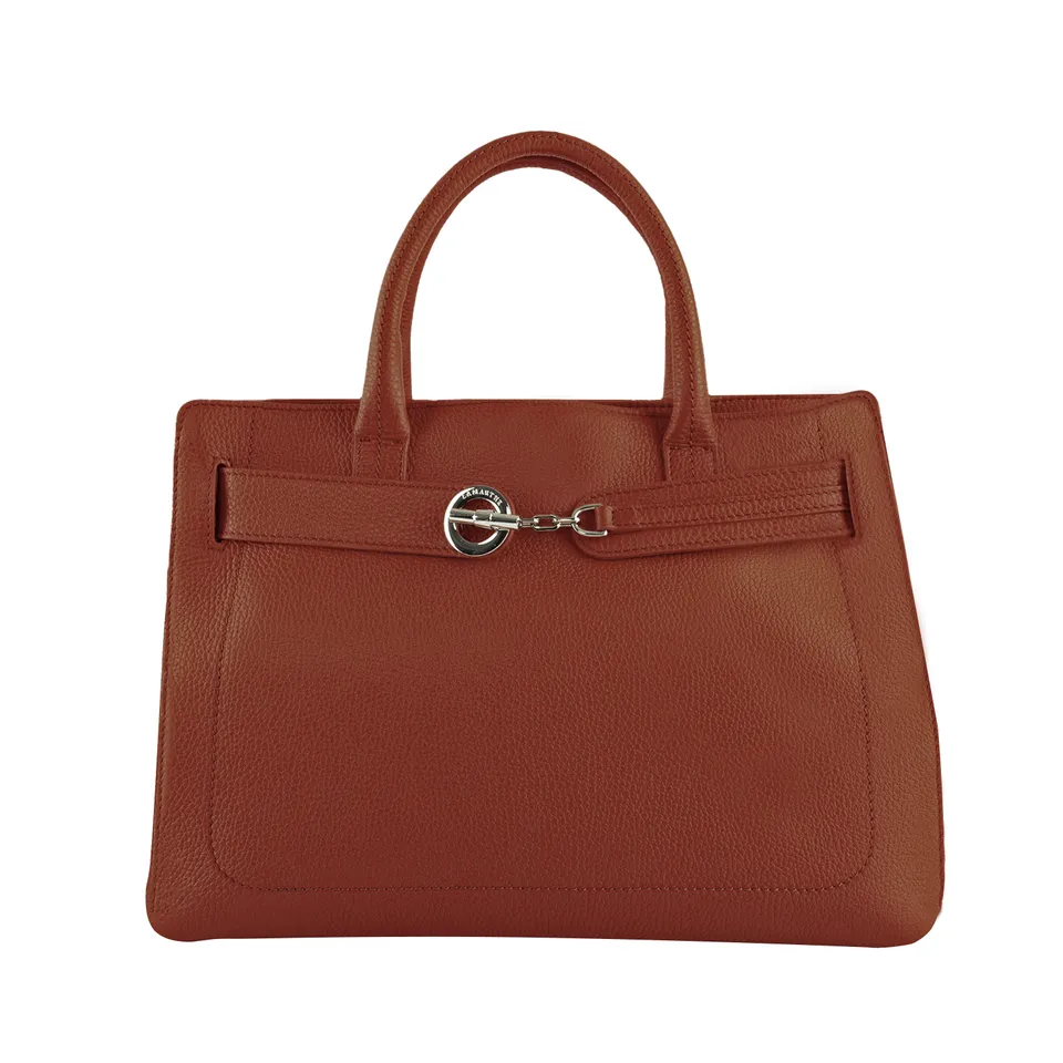 Lamarthe Paris Handtasche Rostrot Vollleder 38 cm