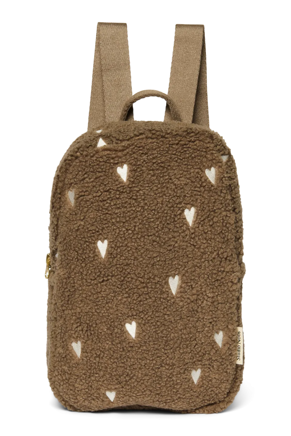 Studio Noos Teddy Mini-Rucksack Brown Hearts Kleinkind