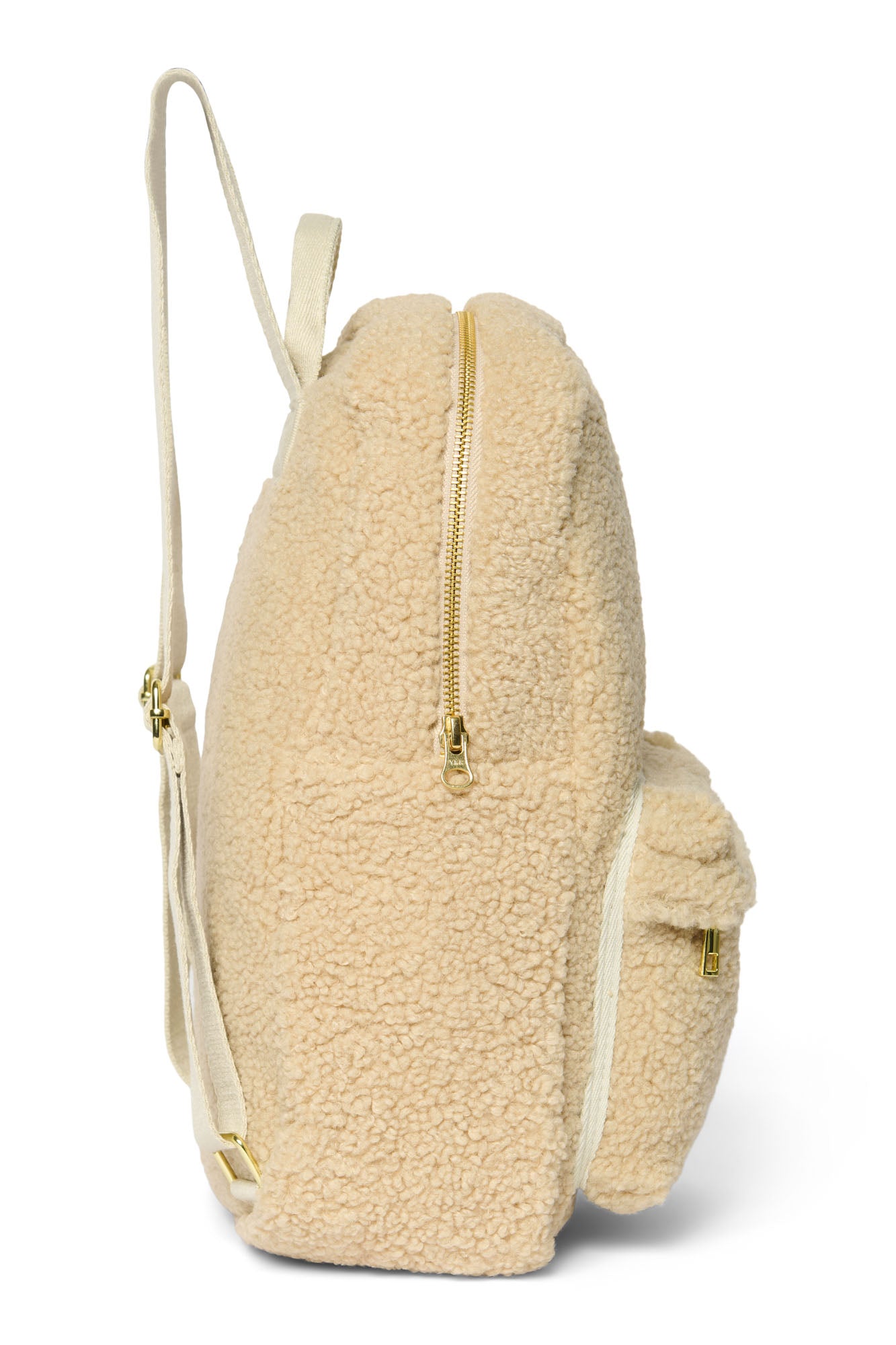 Studio Noos Teddy Midi Rucksack Ecru mit Vortasche