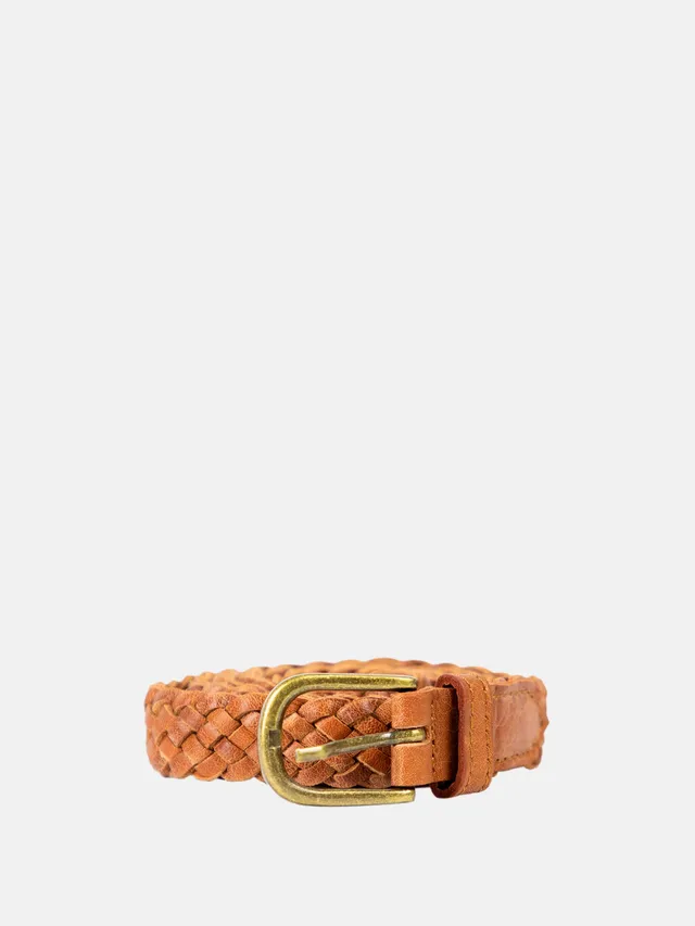 RE:DESIGNED Hazel 5292 Flechtgürtel Burned Tan Leder