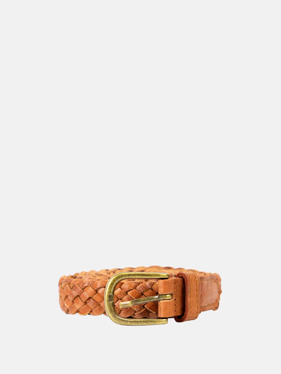 RE:DESIGNED Hazel 5292 Flechtgürtel Burned Tan Leder