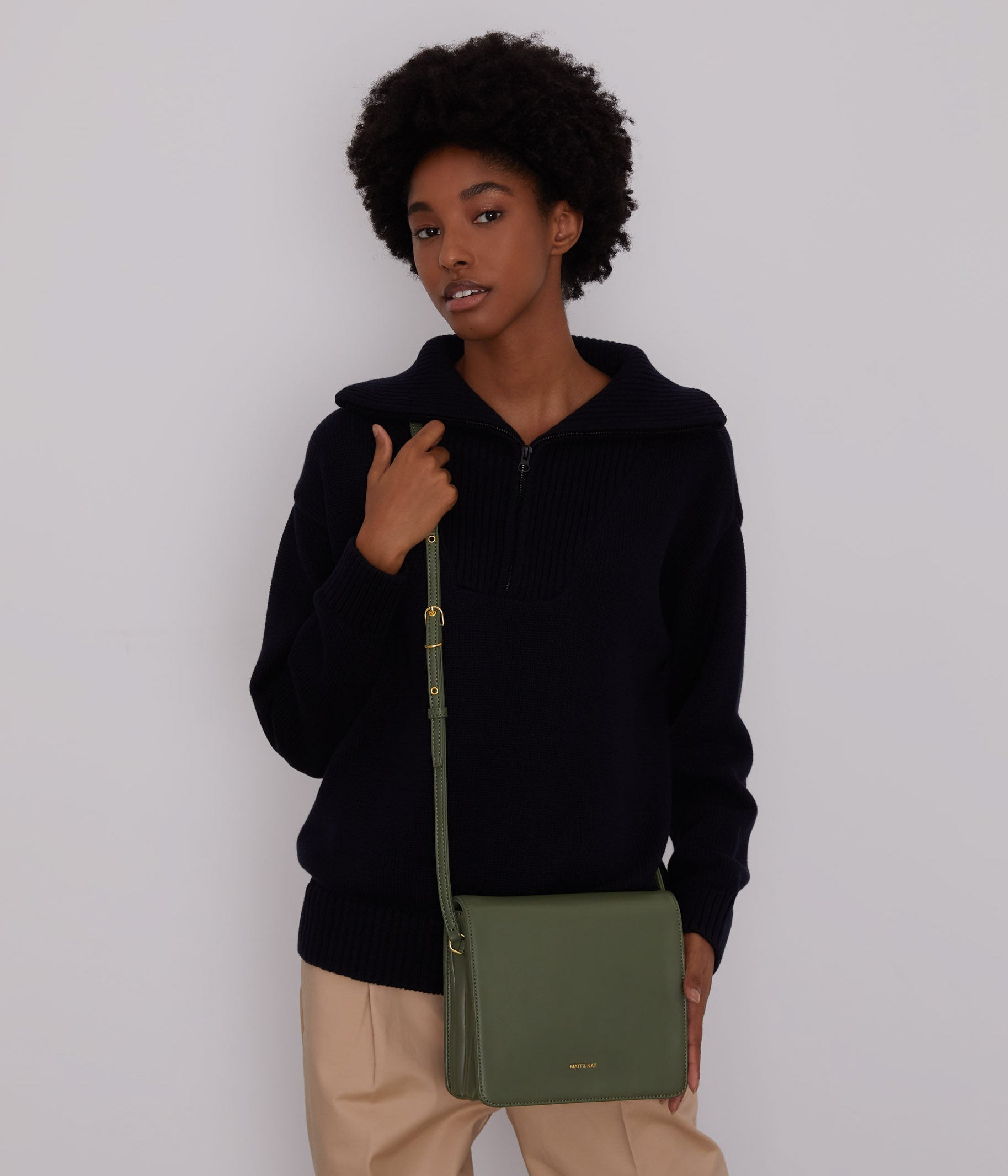 Matt & Nat Dover SM Umhängetasche citrine Loom vegan