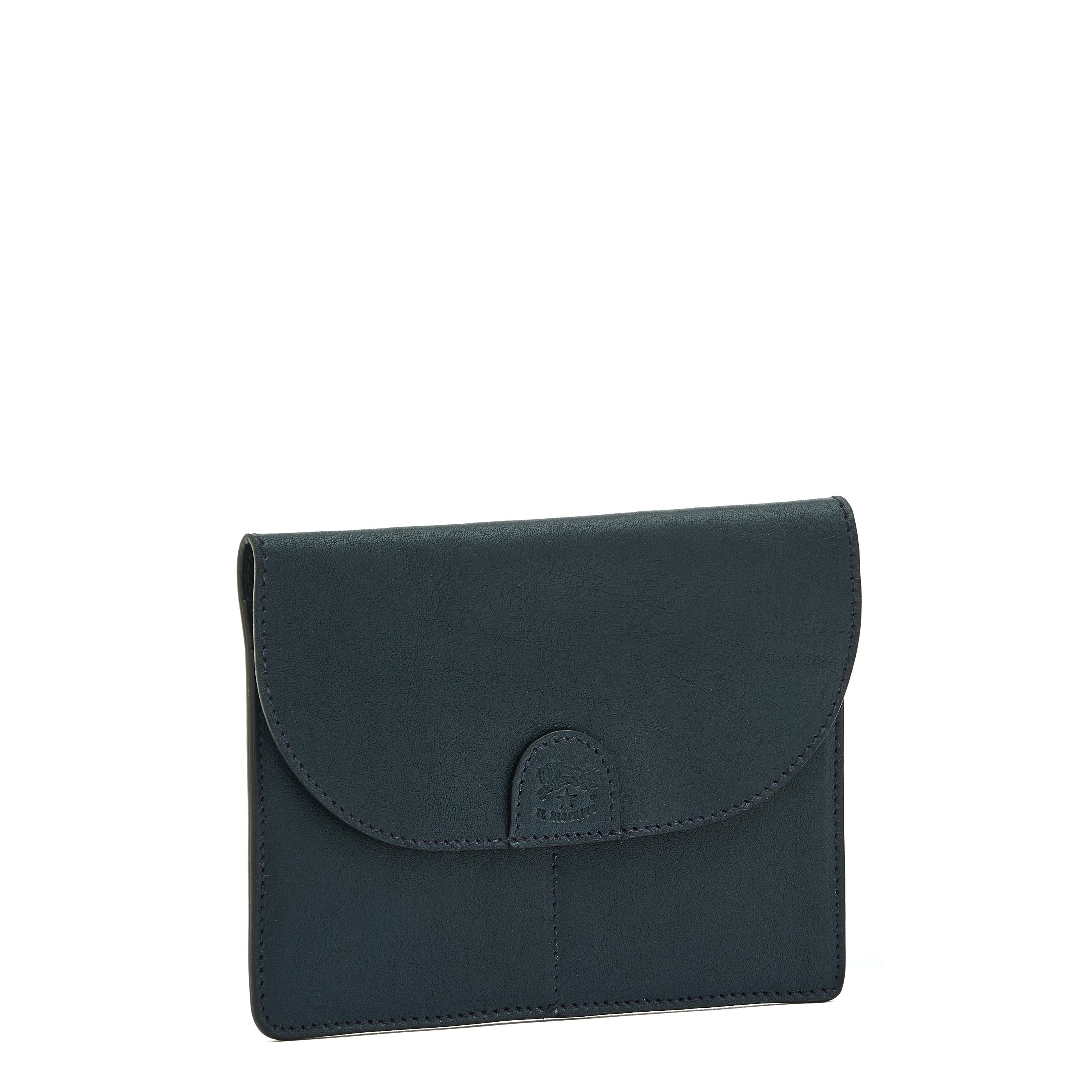Il Bisonte Linea 1990 Bustina Pochette Nachtblau Vollleder