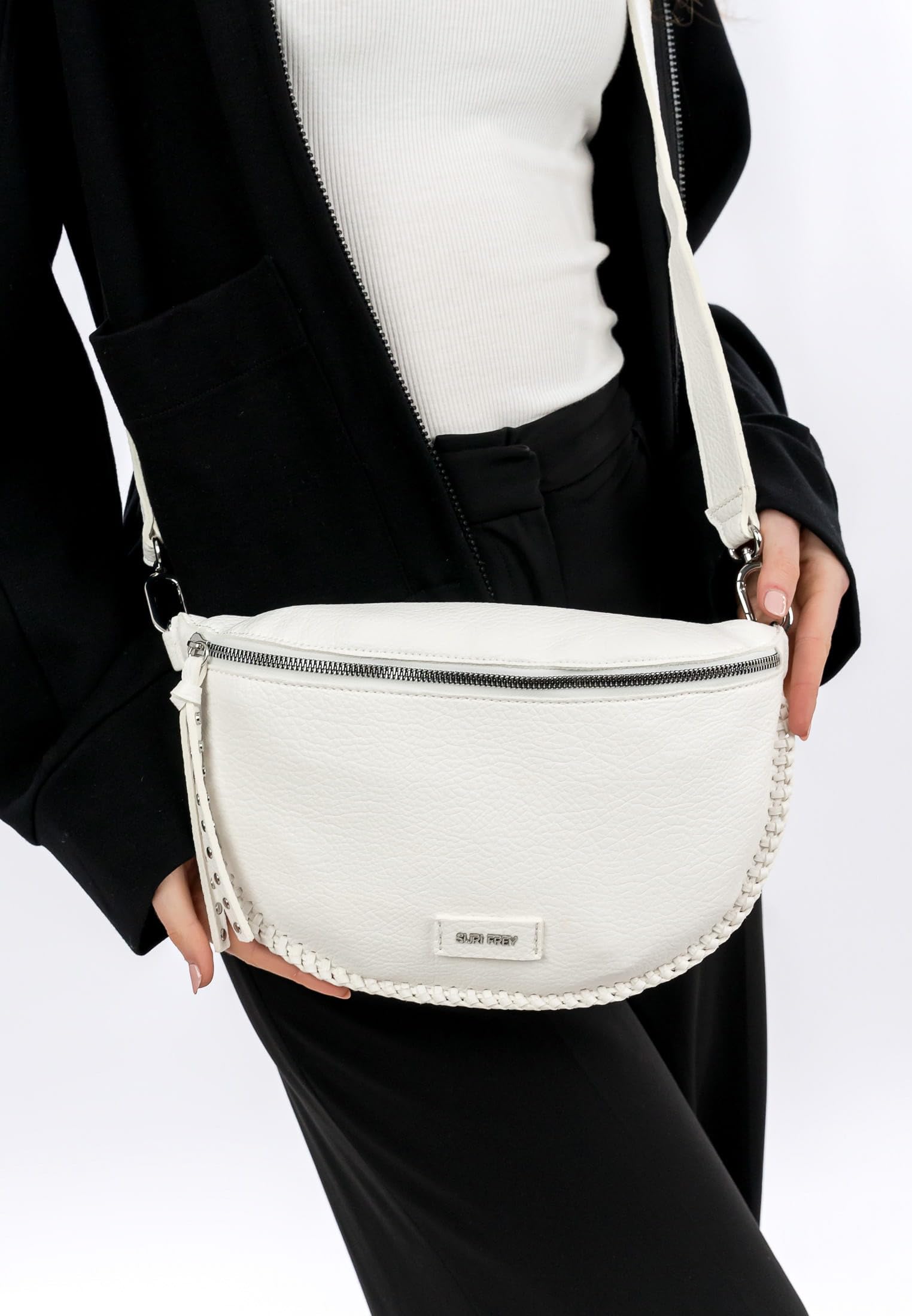 SURI FREY Franzy Handbag With Zipper Umhängetasche White
