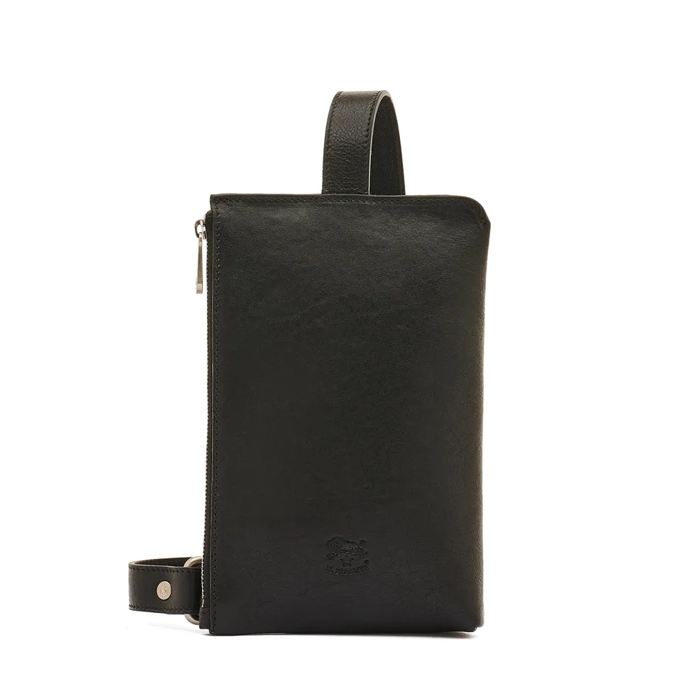 Il Bisonte Duccio Gürteltasche Herren schwarz Vollleder