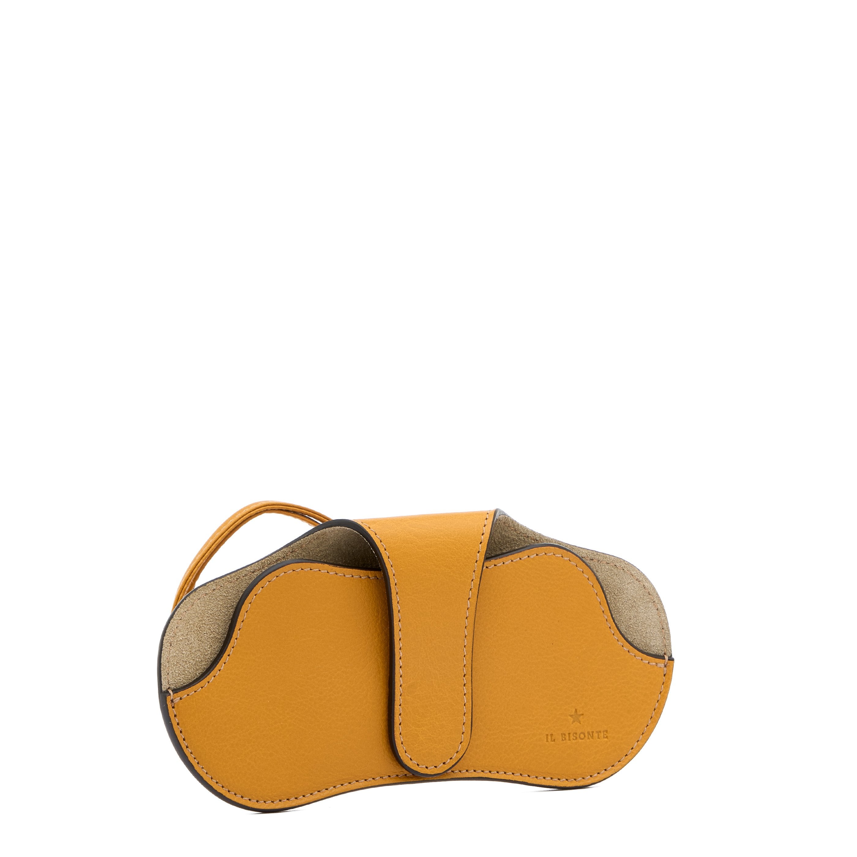 Il Bisonte Nina Brillenetui Leder Gelb Druckknopf