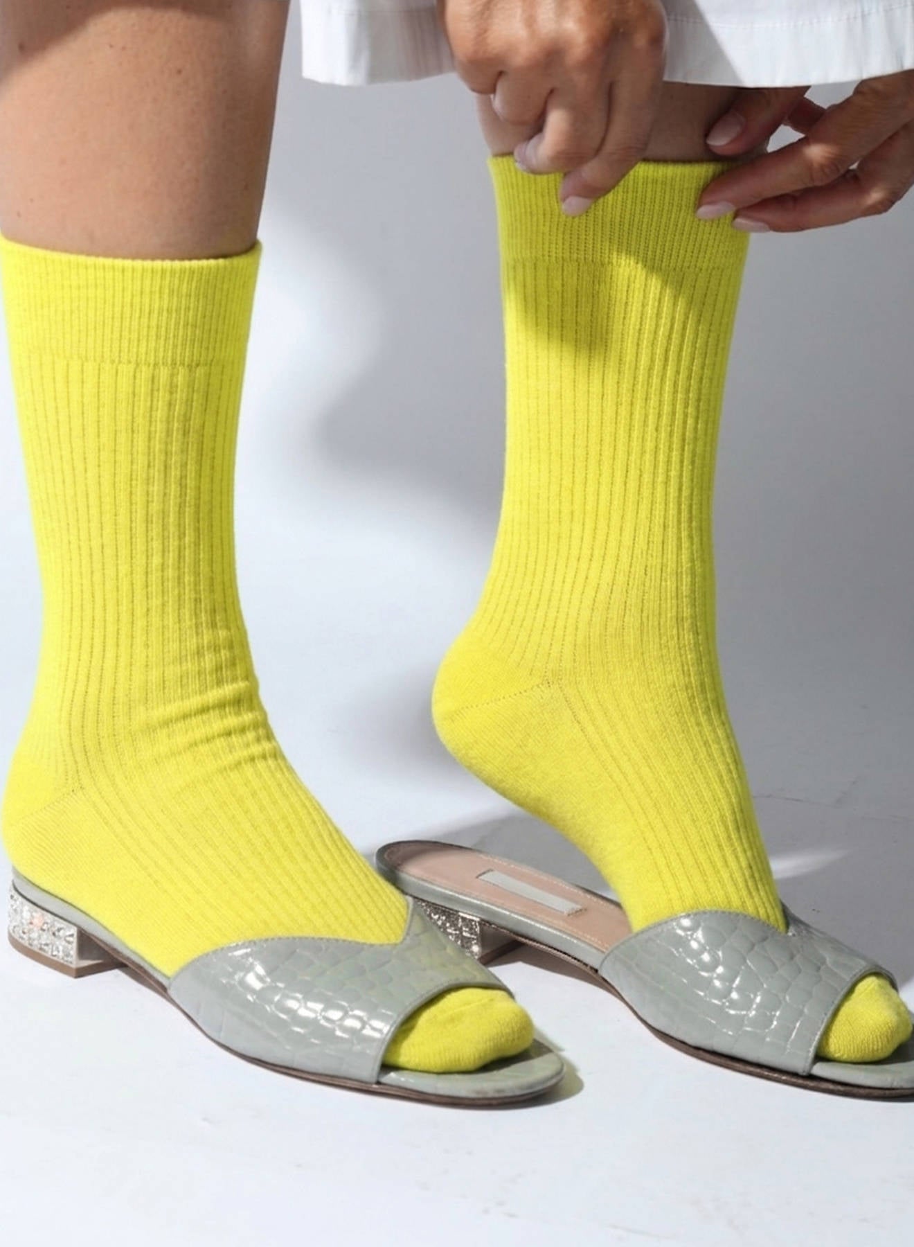 Maria la Rosa WQ012UN0214 Socken Limone Leinen
