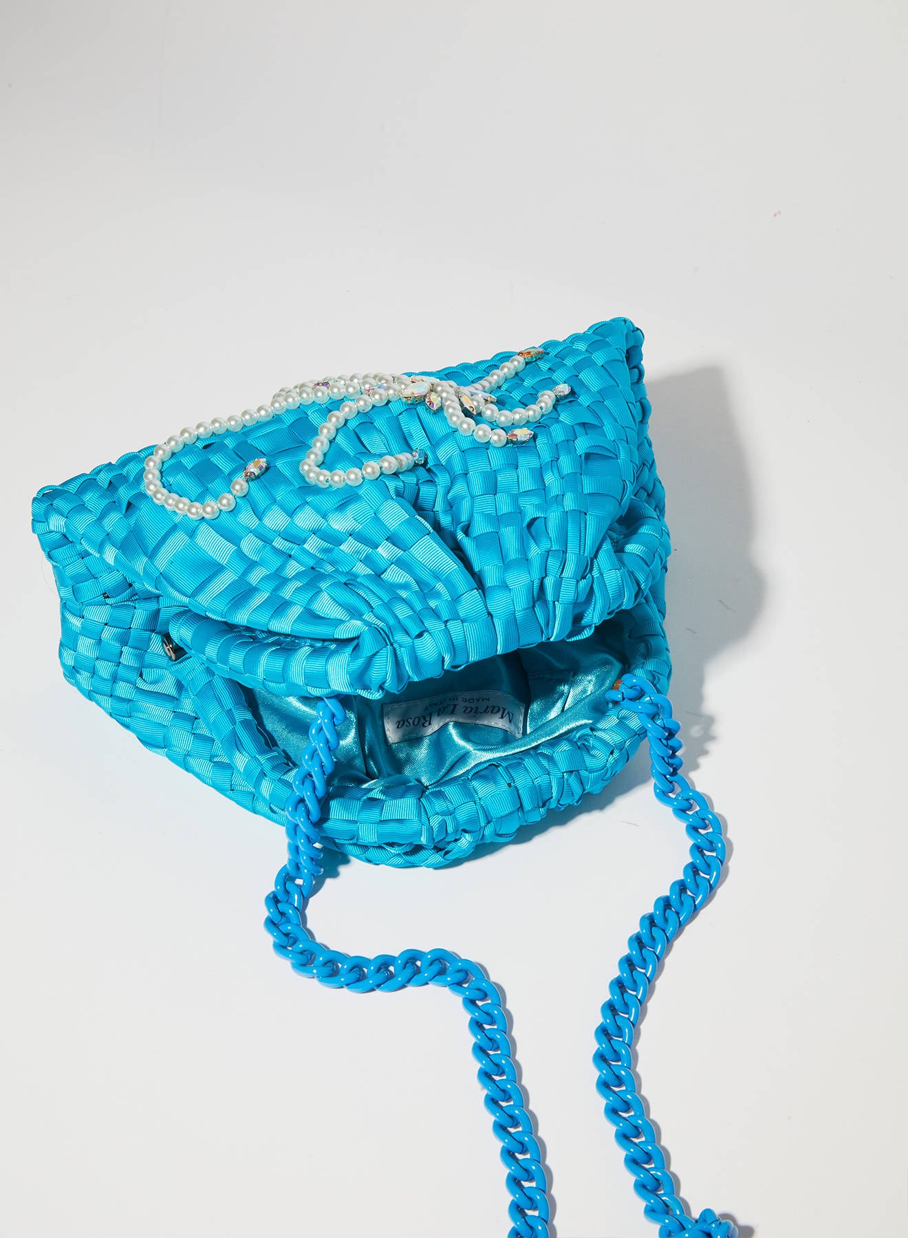 Maria la Rosa Rosmere Mini Clutch Schwarz handgewebt