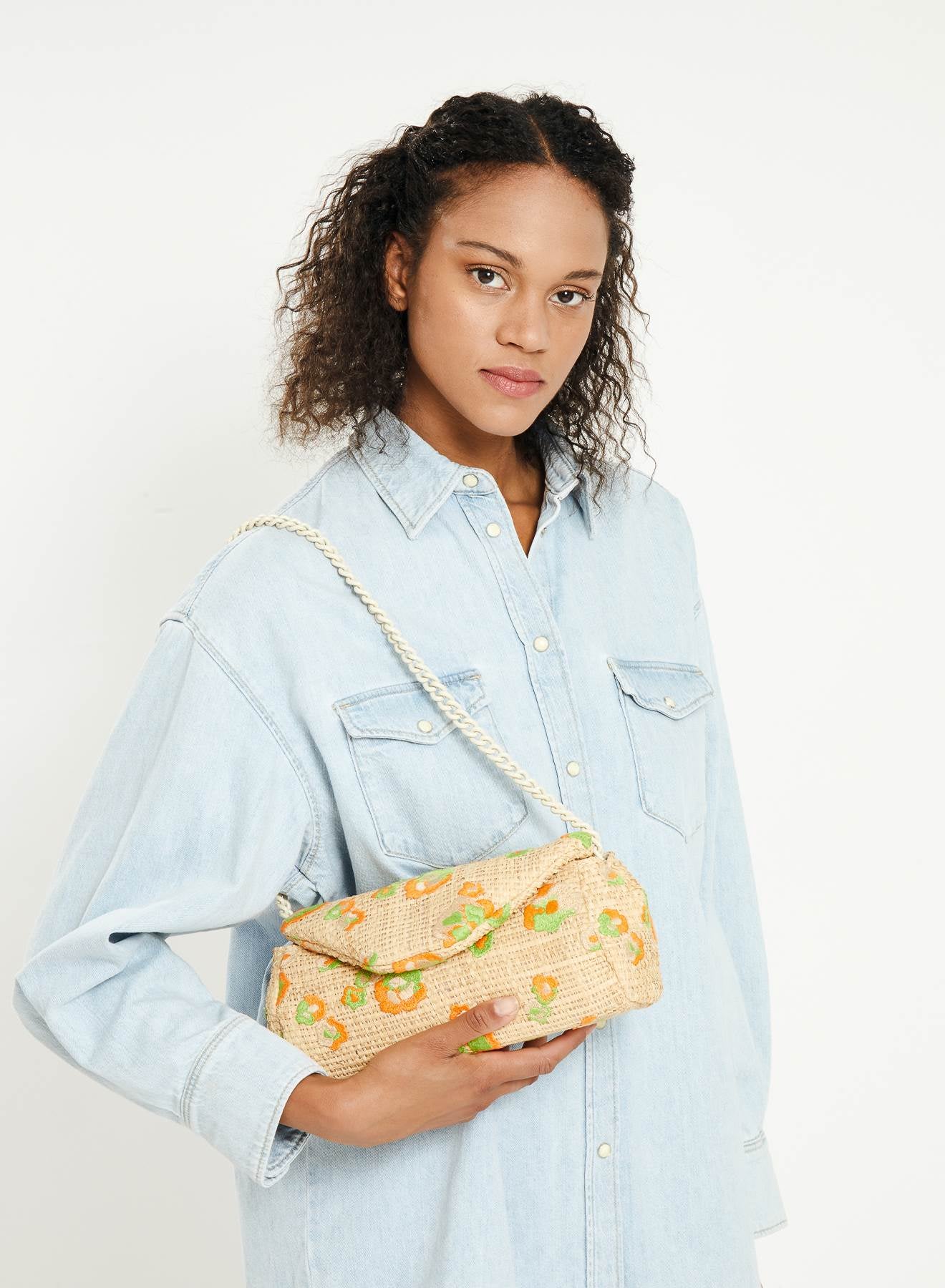 Maria la Rosa Albatros Peonia Tasche Orange Bast