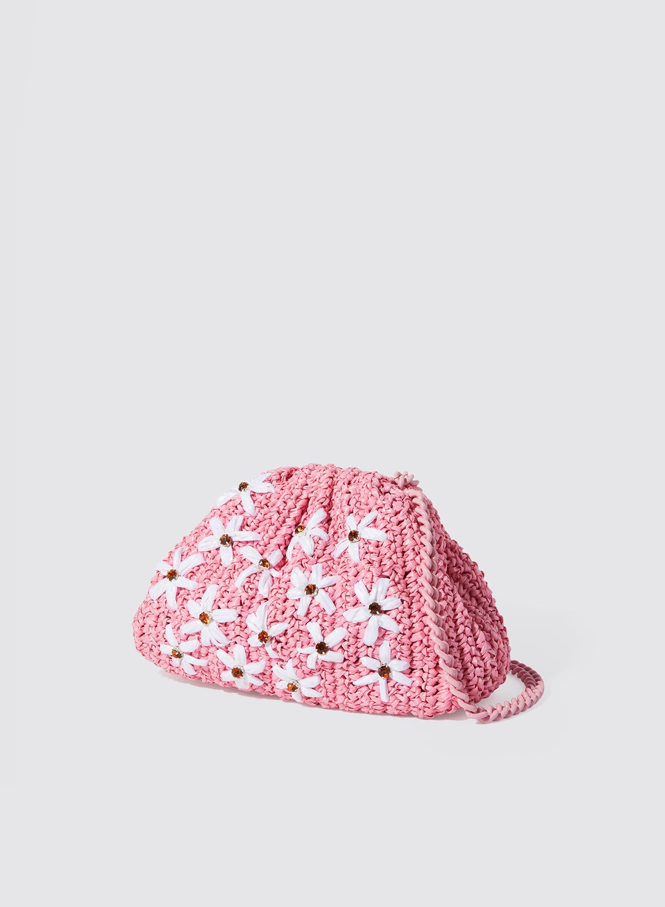 Maria la Rosa Margaret Crochet Mini Bag Clutch Natural
