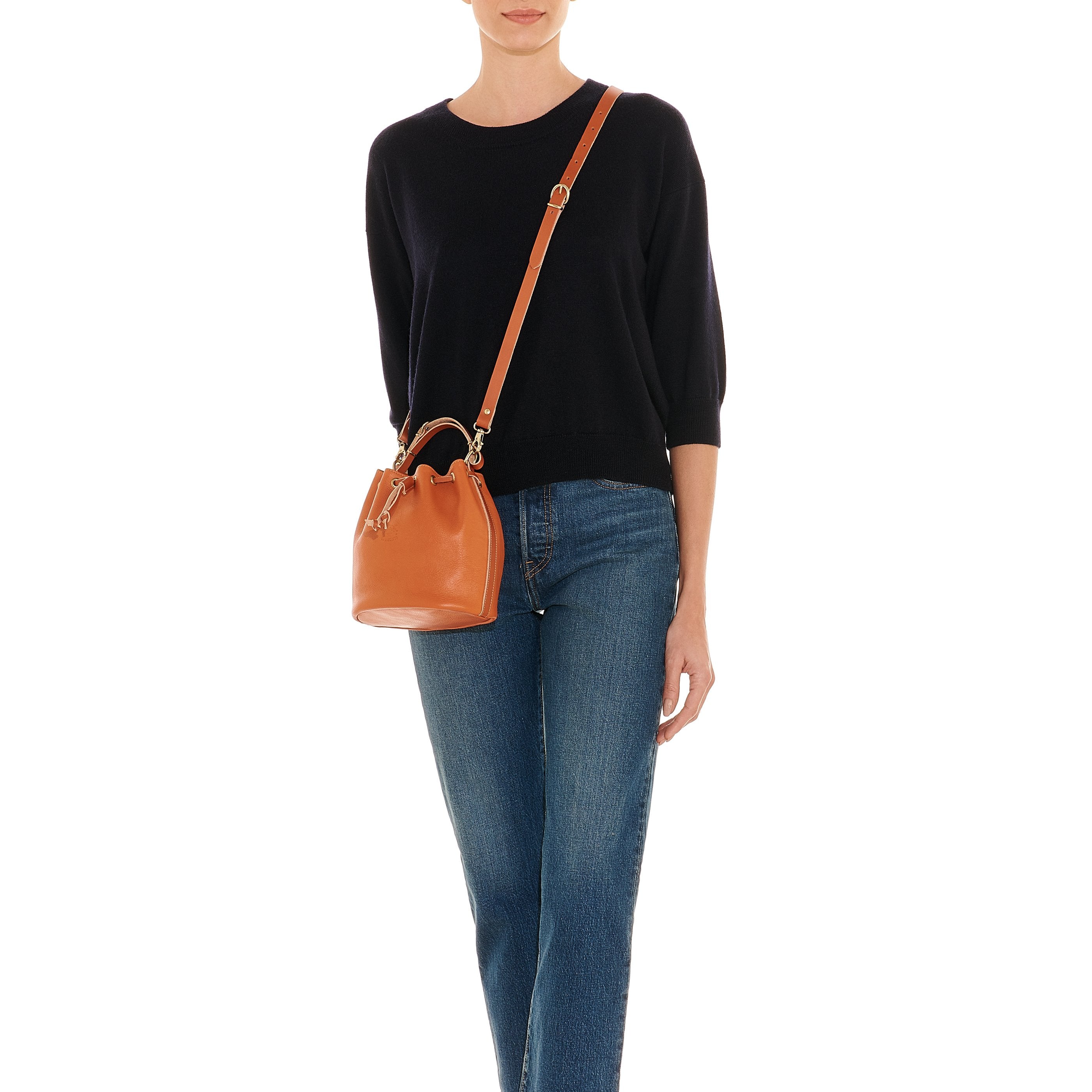 Il Bisonte Beuteltasche Handtasche caramel Rindsleder