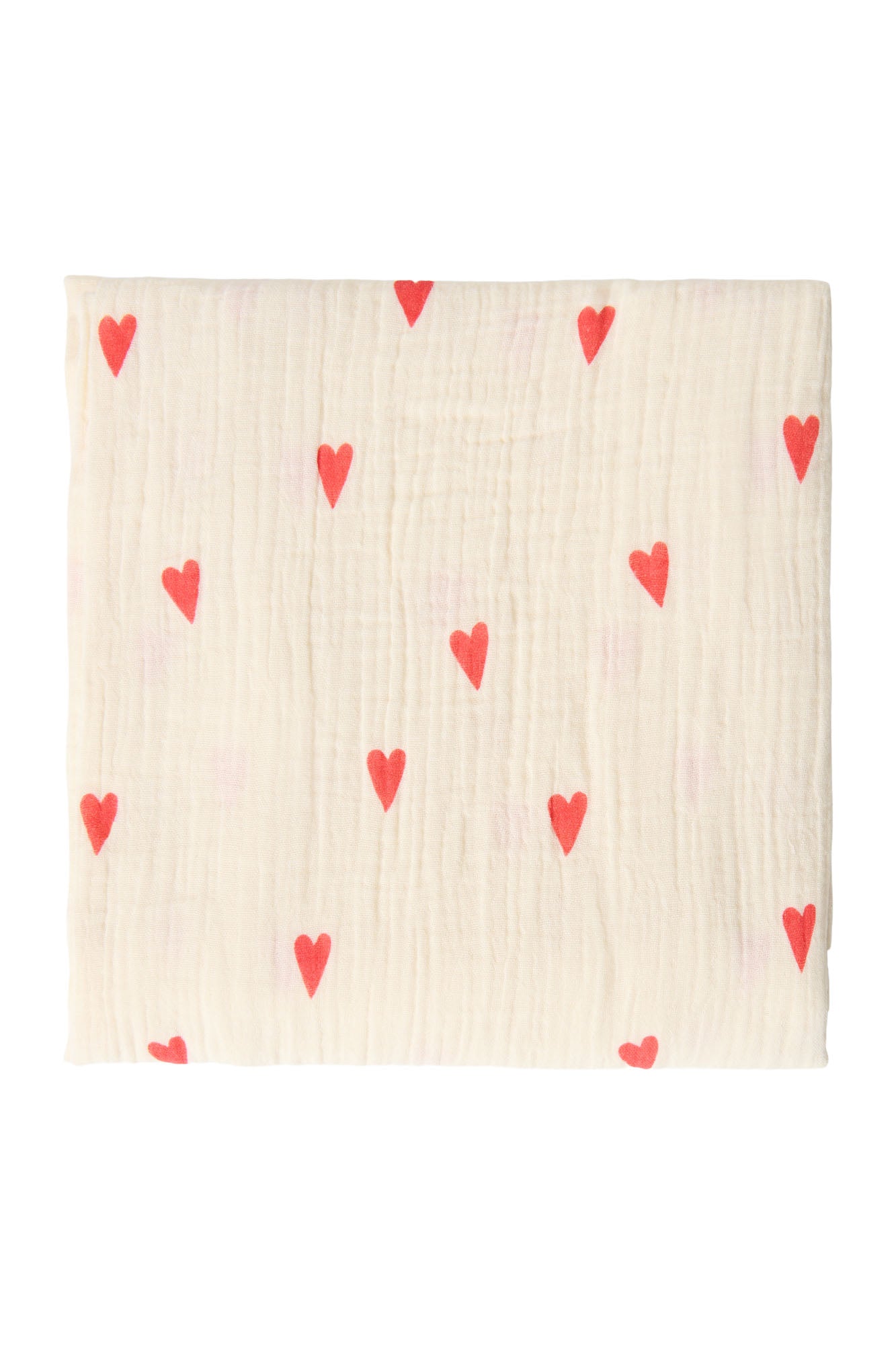 Studio Noos Swaddle Print Large Musselintuch Beige Hearts