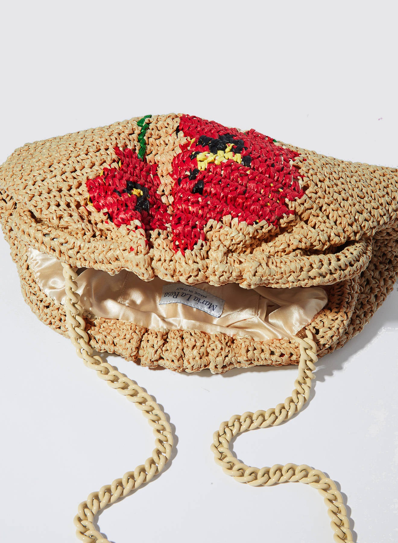 Maria la Rosa Poppy Crochet Clutch Natural Mohn