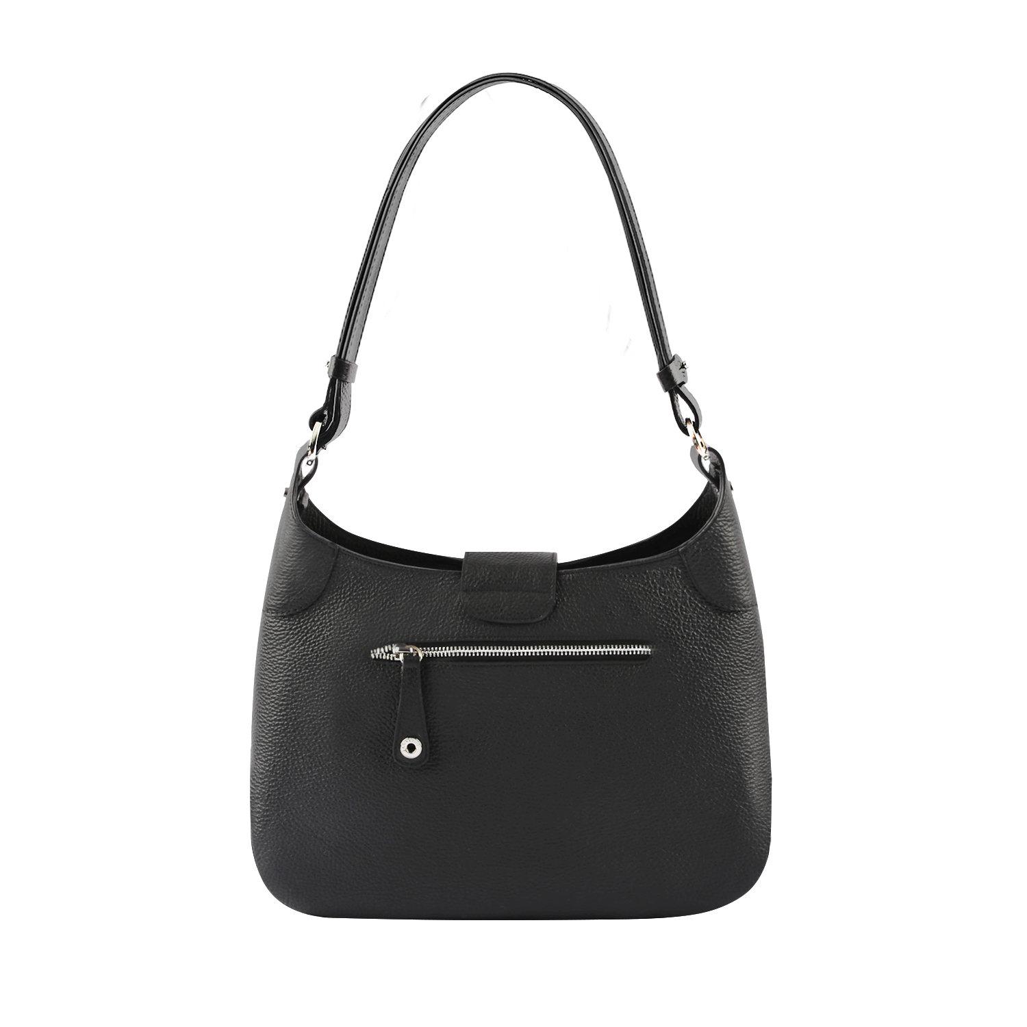 Lamarthe Paris Umhängetasche Schwarz Vollleder