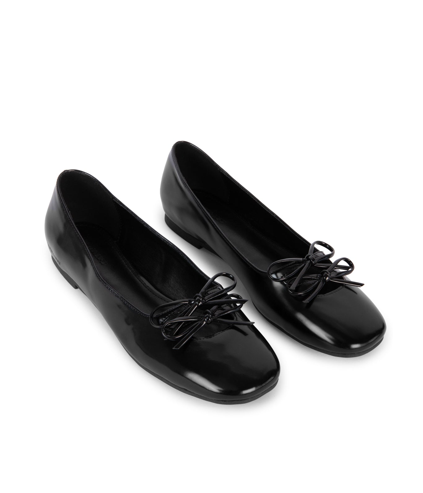 Matt & Nat Less Ballerinas Schwarz Lackleder-Optik