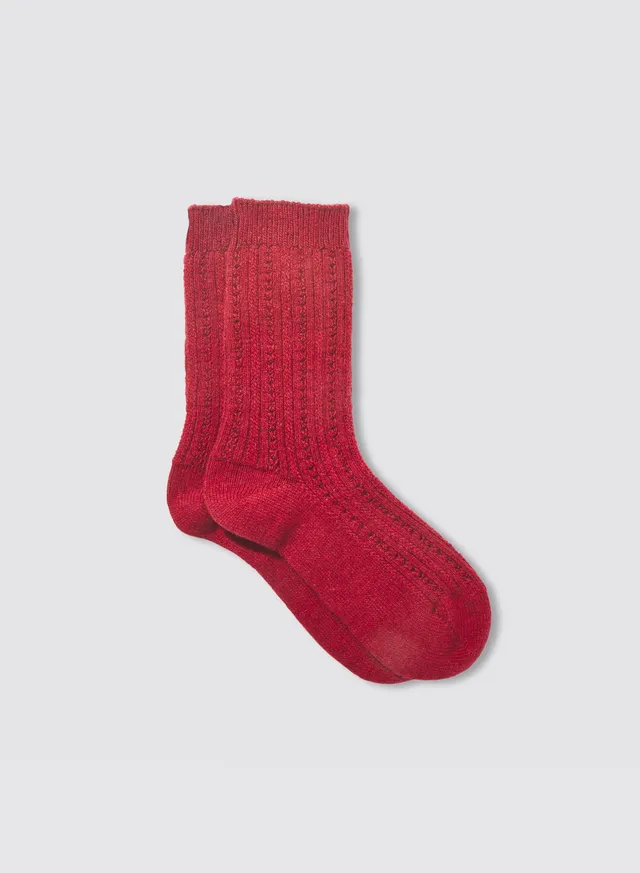 Maria la Rosa New York Socks Rippstrümpfe Rot Wolle