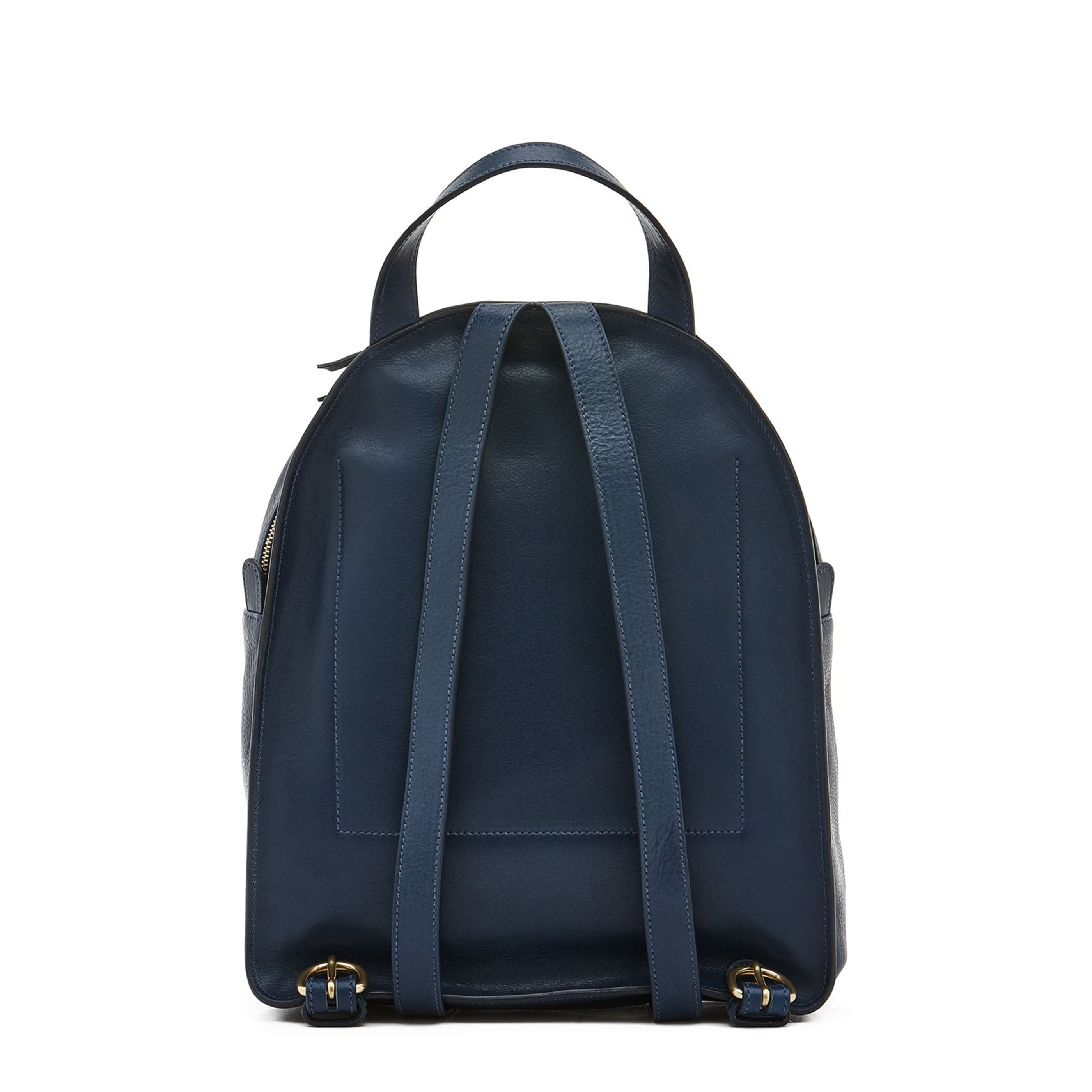 Il Bisonte Lungarno Rucksack Blau Damen Vollleder