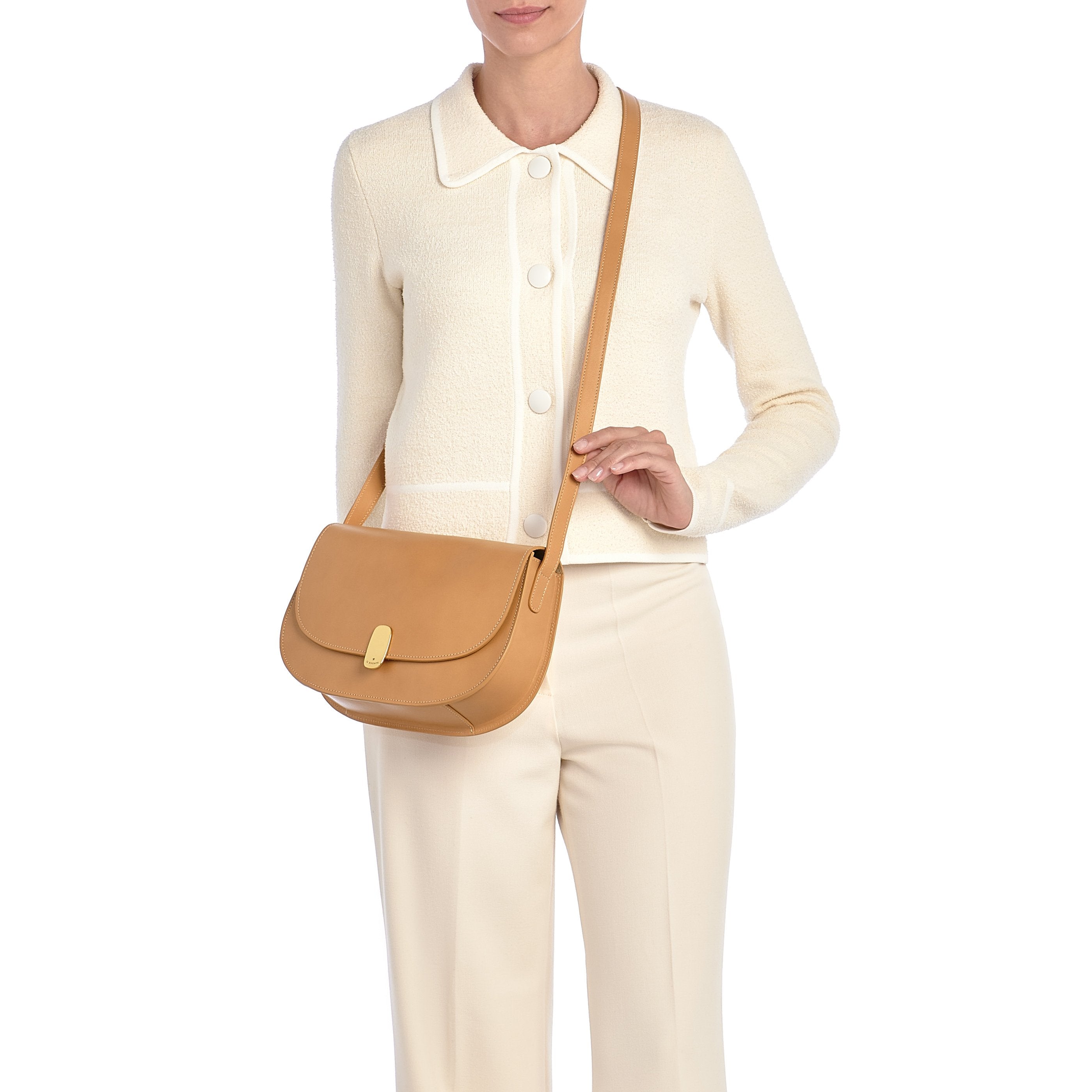 Il Bisonte Atelier Schultertasche Natur Vollleder