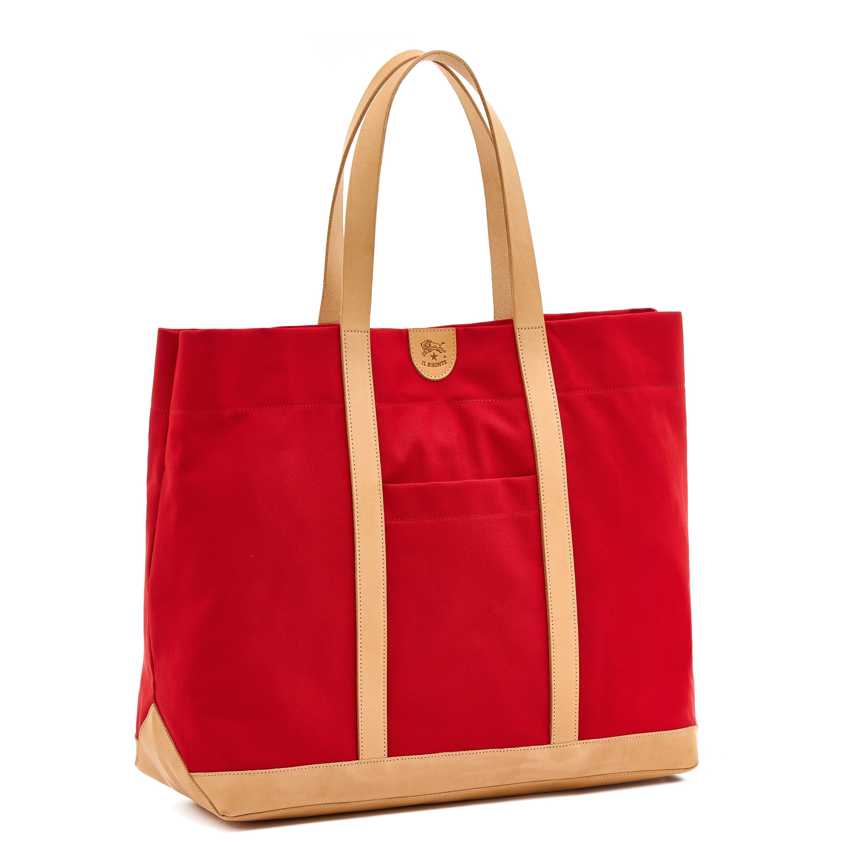 Il Bisonte Shopping Shopper Canvas rot-natur