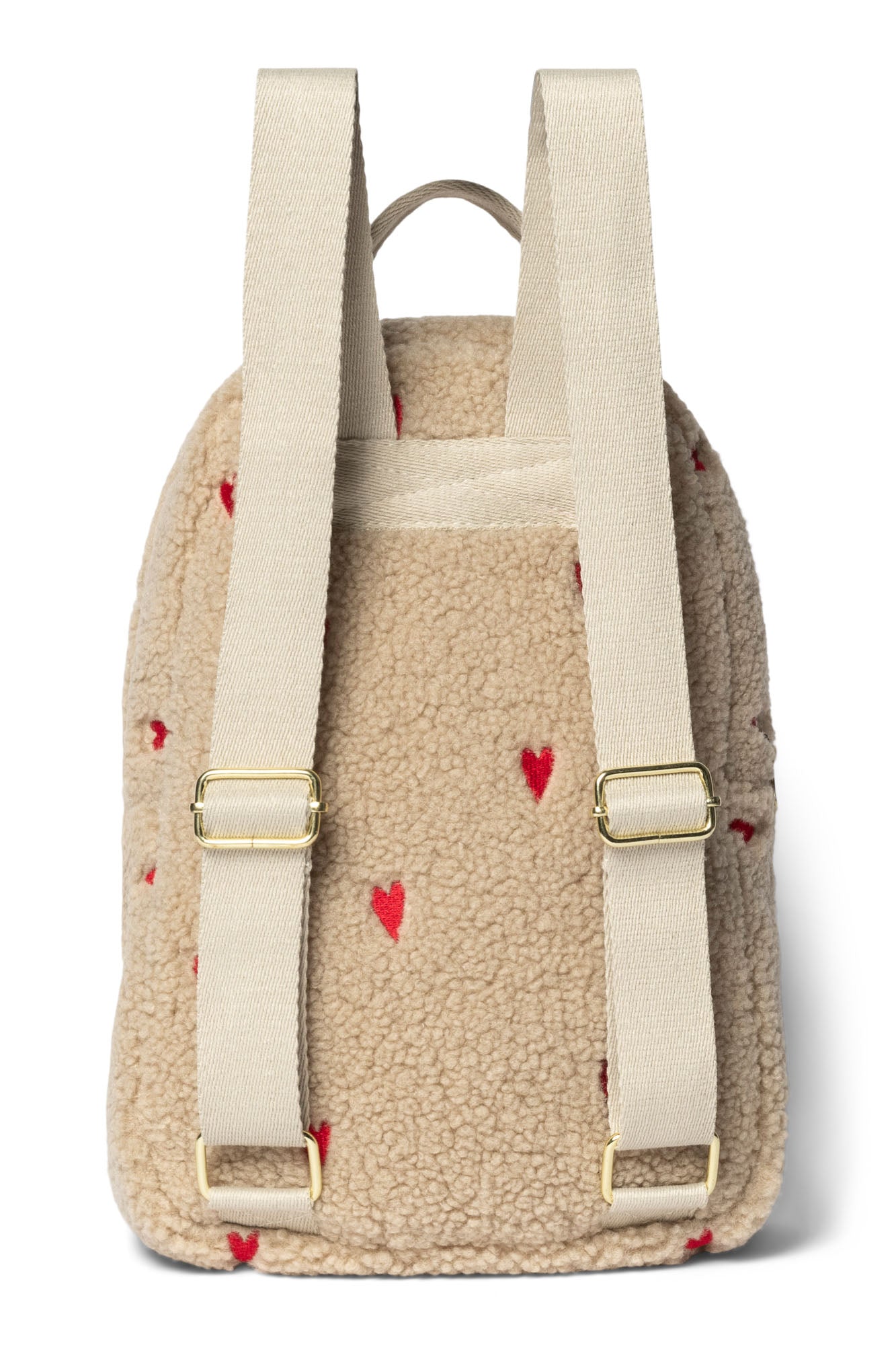 Studio Noos Teddy Mini Rucksack Ecru Hearts Plüsch
