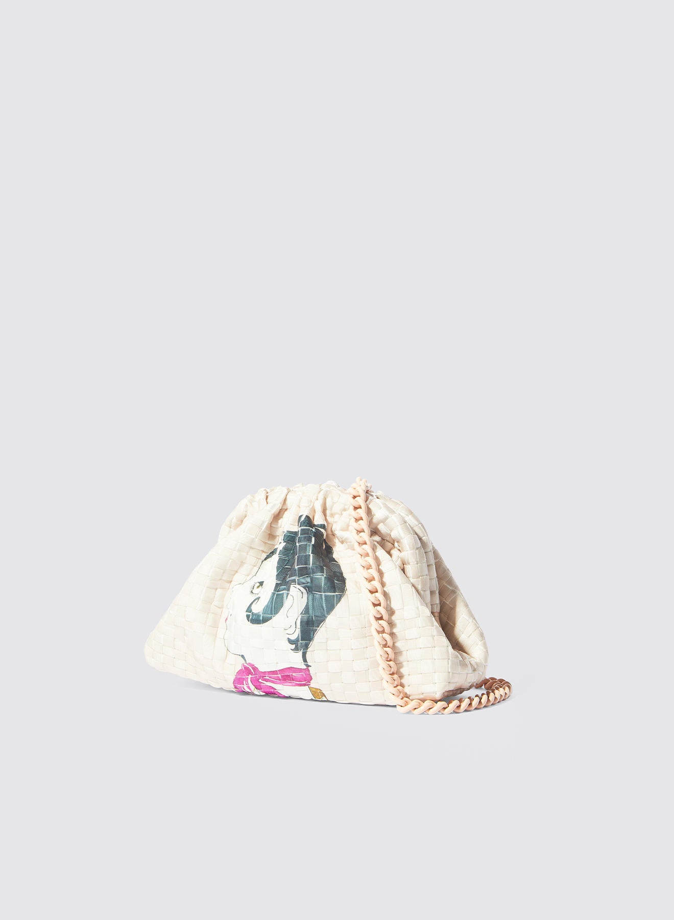 Maria la Rosa Ondina Mini Game Clutch Cipria Print