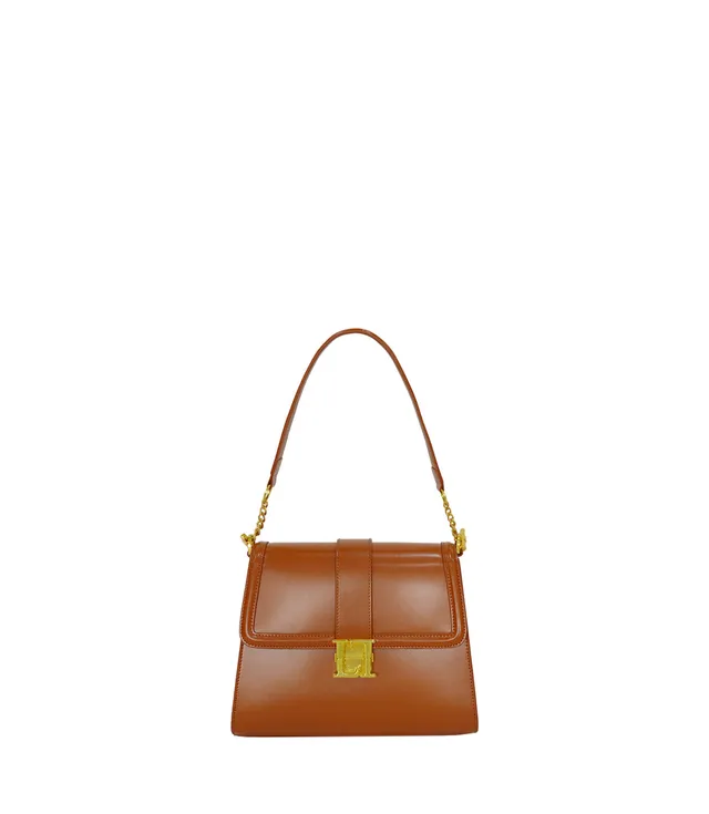 Lamarthe Bella Schultertasche Cognac Spaltleder