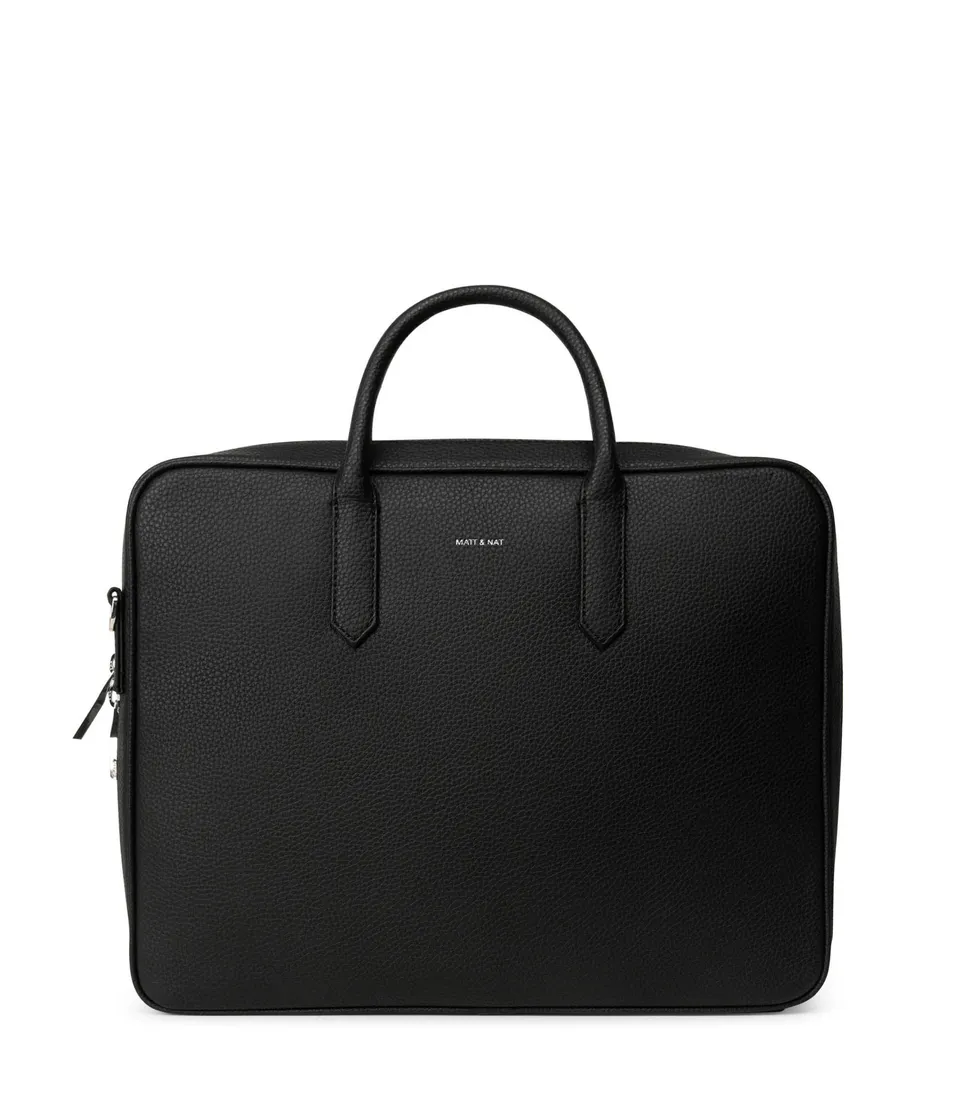 Matt & Nat ELON Grain Aktentasche schwarz vegan
