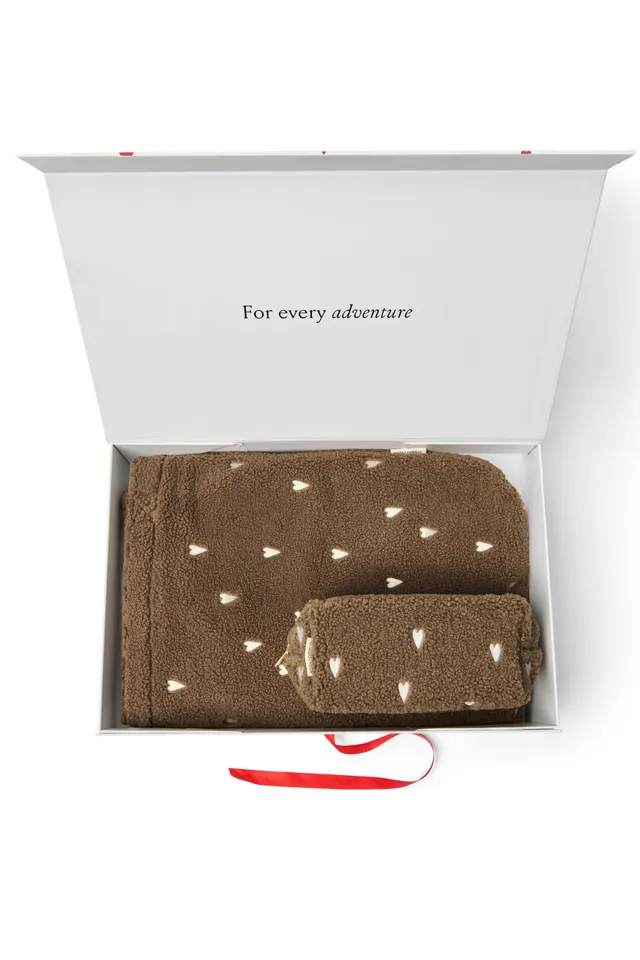 Studio Noos Classic Teddy Geschenkset Brown Hearts Tasche