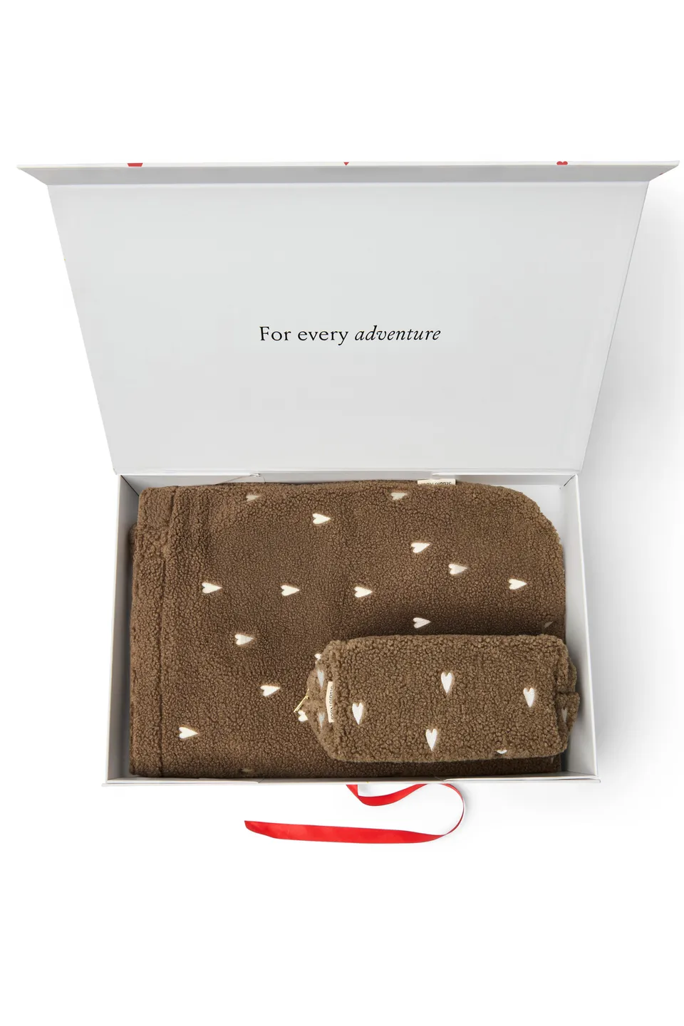 Studio Noos Classic Teddy Geschenkset Brown Hearts Tasche
