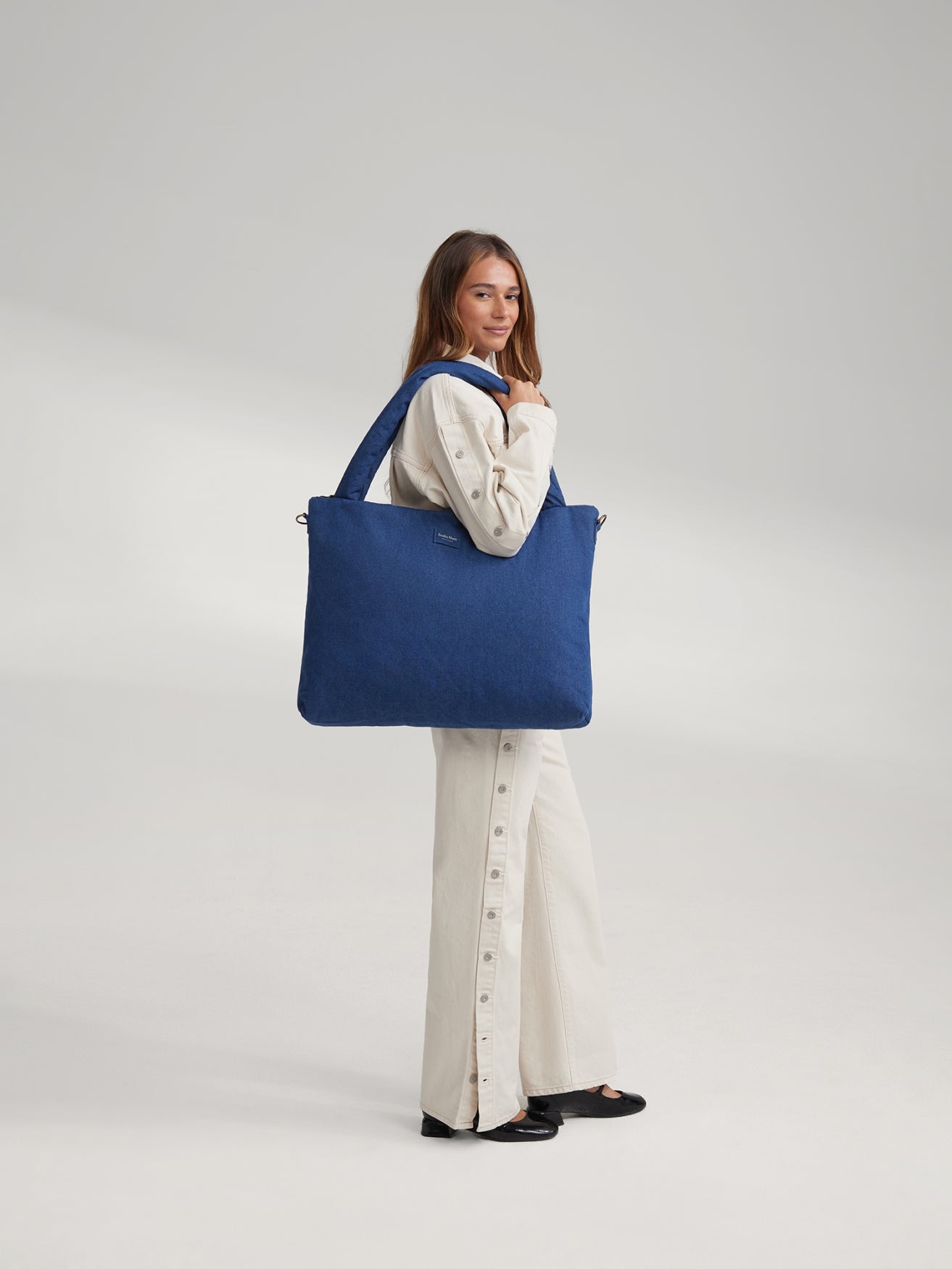 Studio Noos Denim Wickeltasche Dunkelblau Jeansstoff Flaschenfach