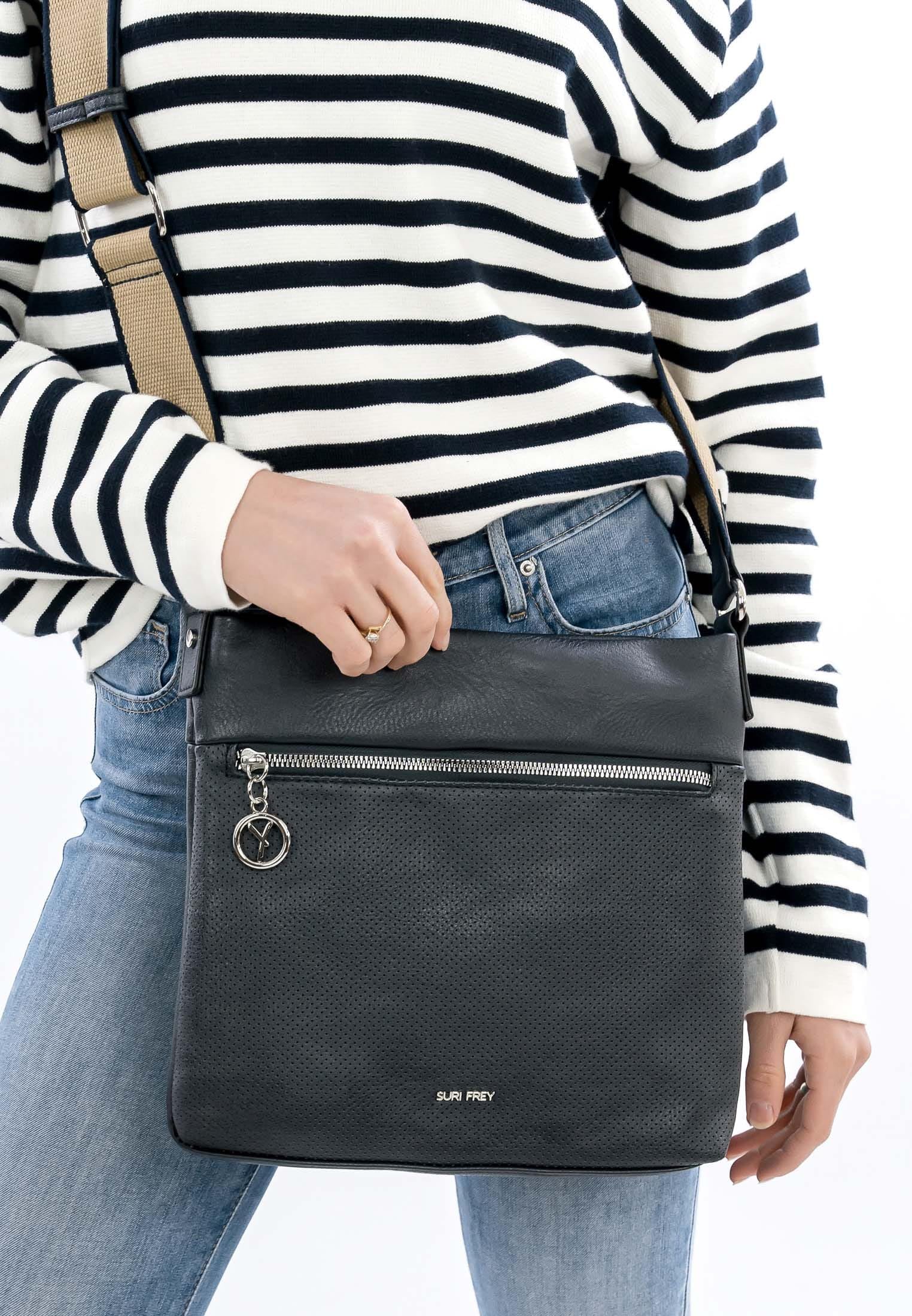 SURI FREY Patsy Crossover Bag Umhängetasche Blue Perforation