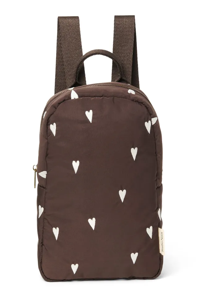 Studio Noos Puffy Mini Rucksack Kinder Braun Hearts 0-5 J