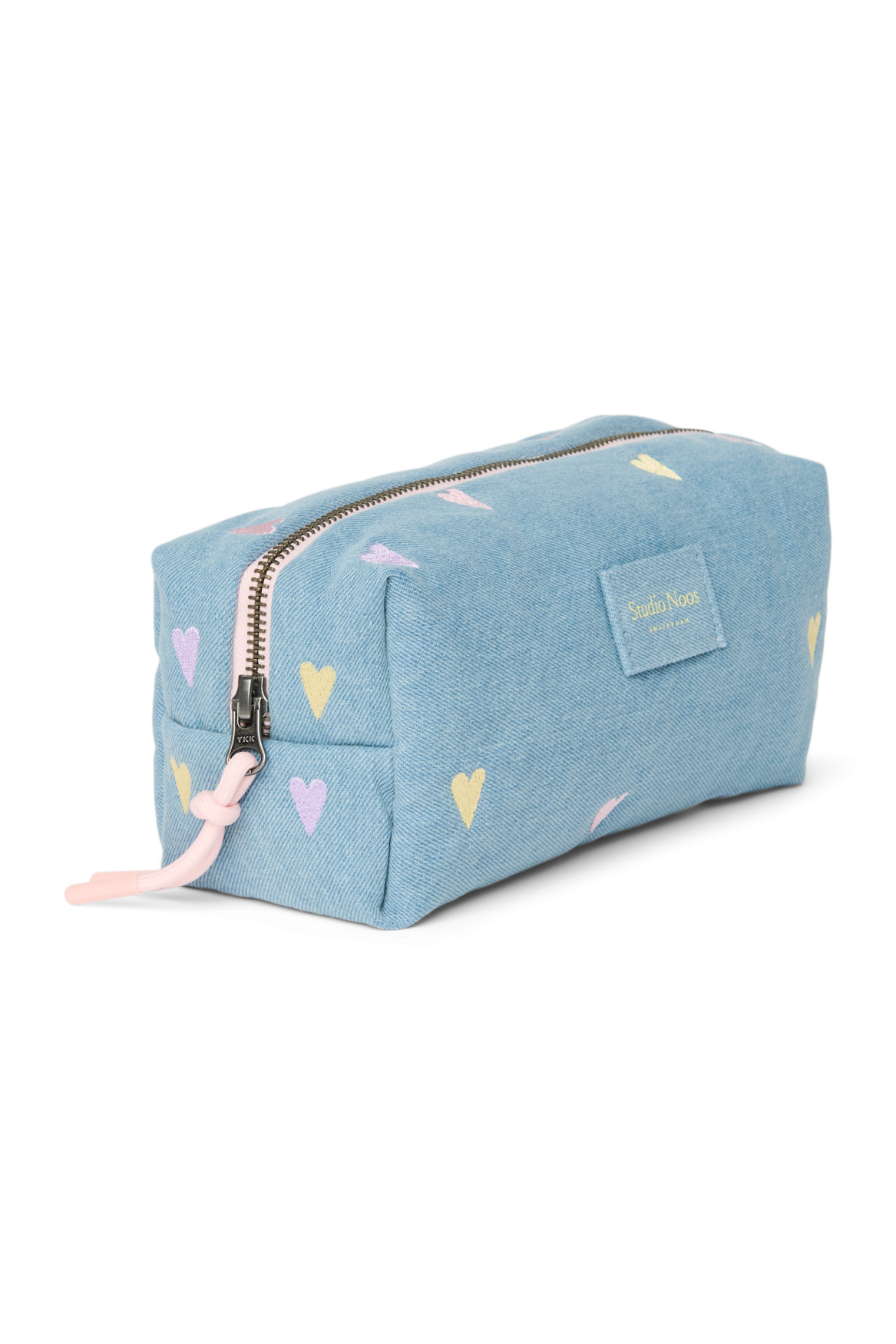 Studio Noos Denim Pouch Täschchen Light Blue Hearts Denim