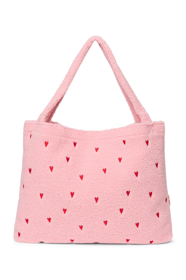 Studio Noos Teddy Shopper Light Pink Hearts rosa